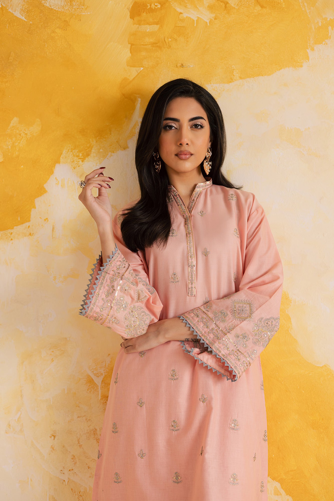 2PC Summer Luxury Embroidered Dress - 1109