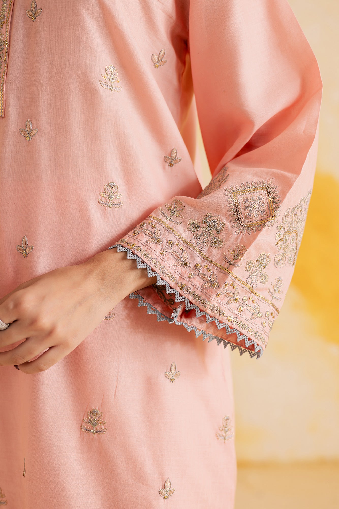 2PC Summer Luxury Embroidered Dress - 1109