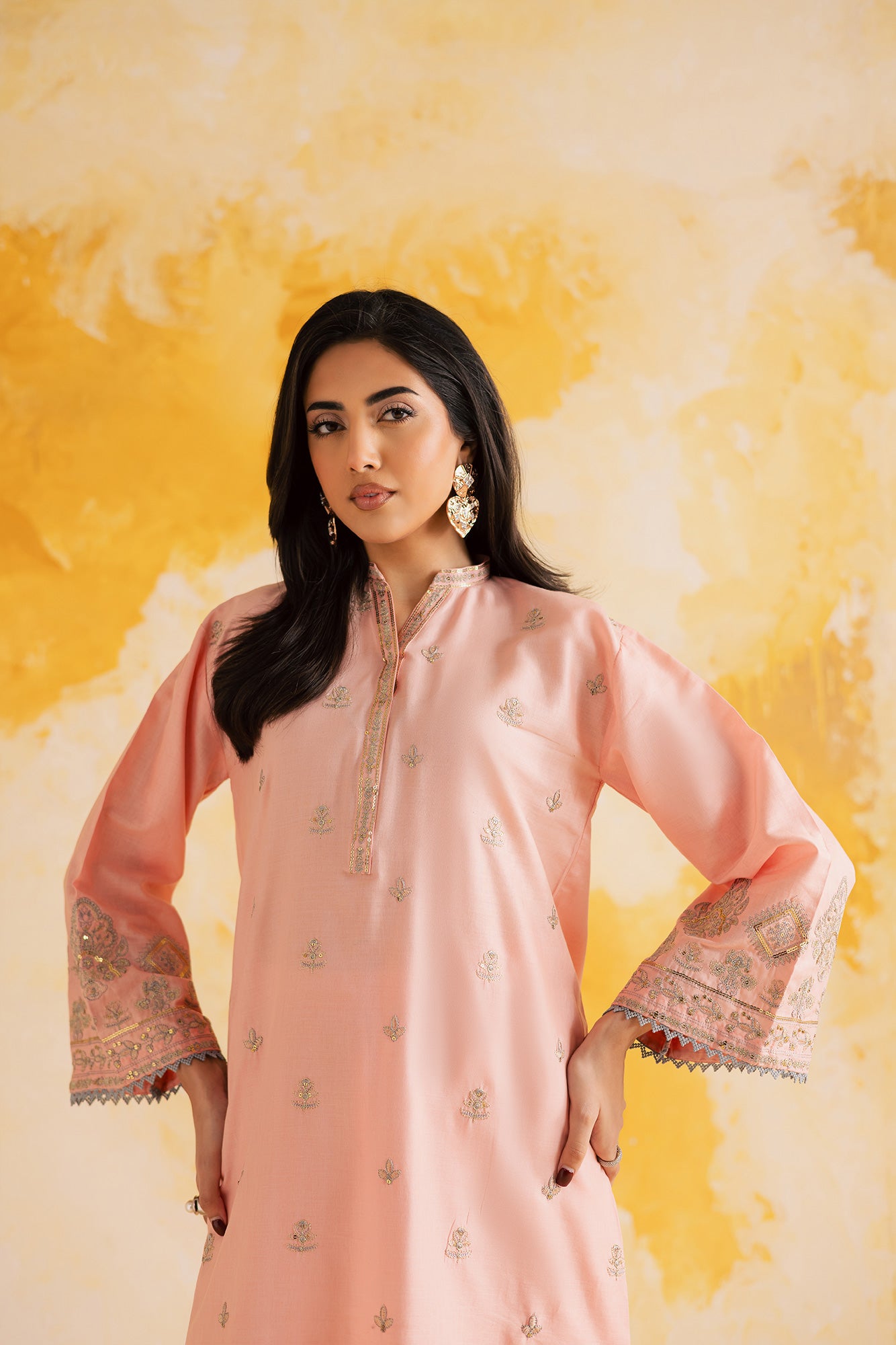 2PC Summer Luxury Embroidered Dress - 1109