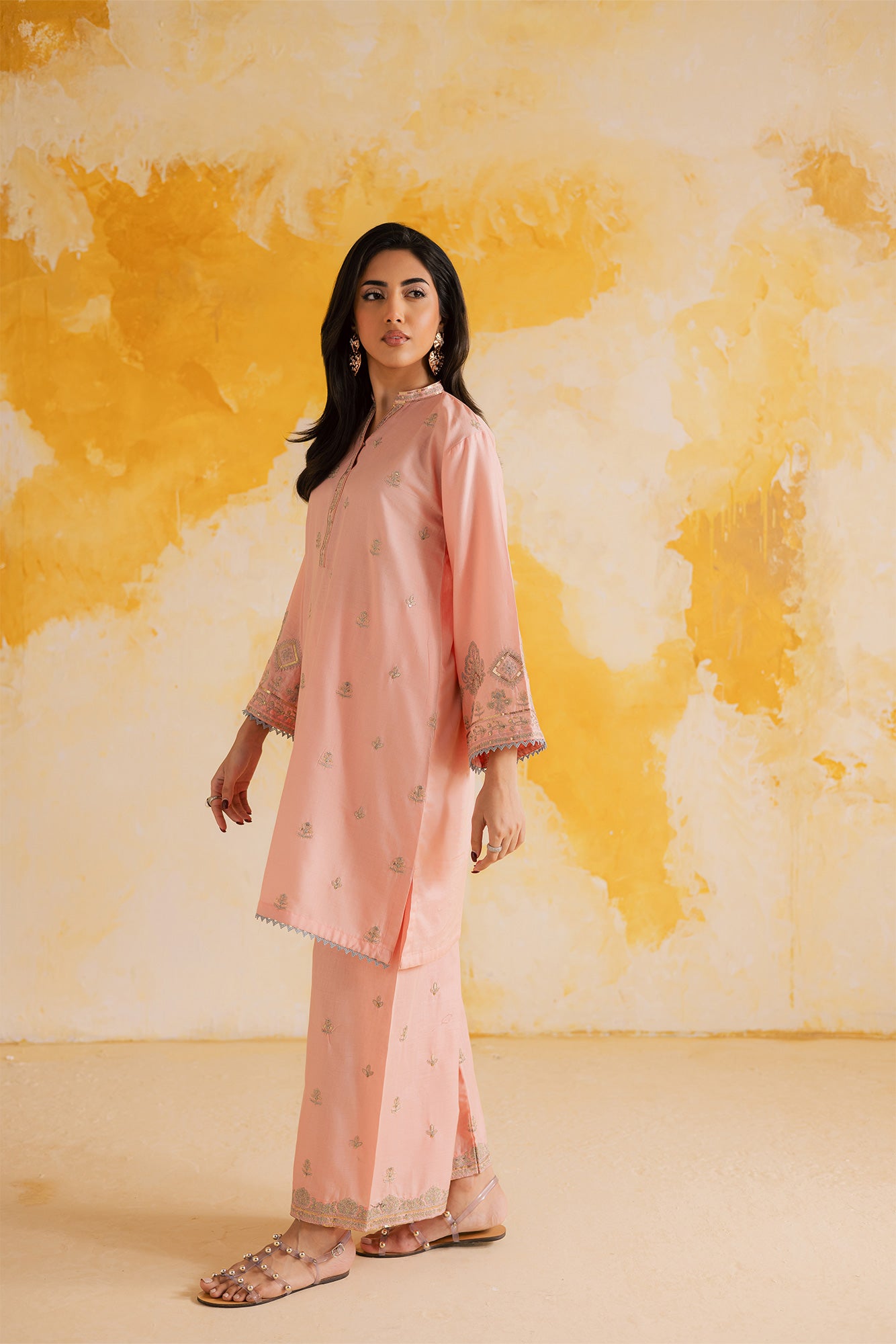 2PC Summer Luxury Embroidered Dress - 1109