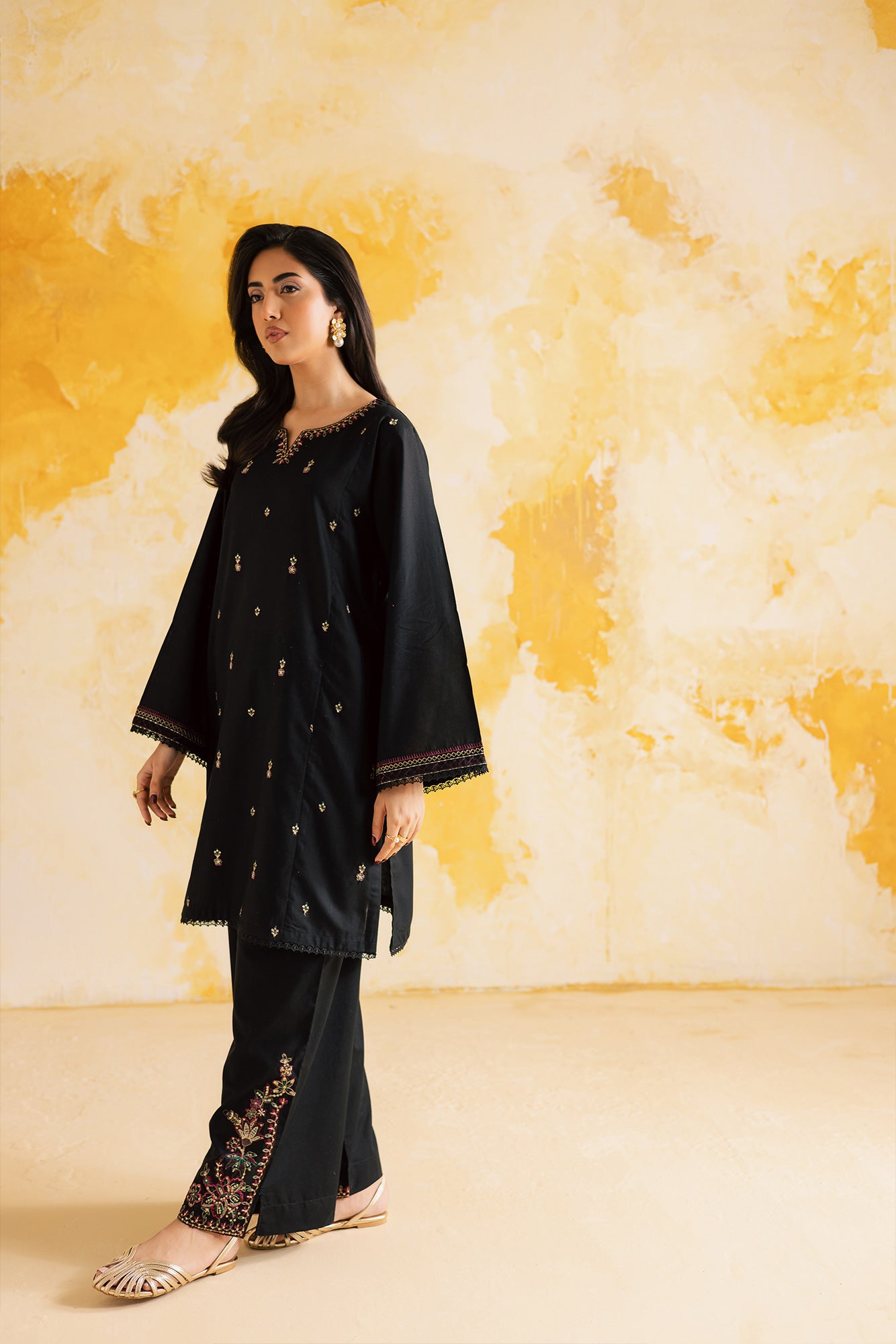 2PC Summer Luxury Embroidered Dress - 1101