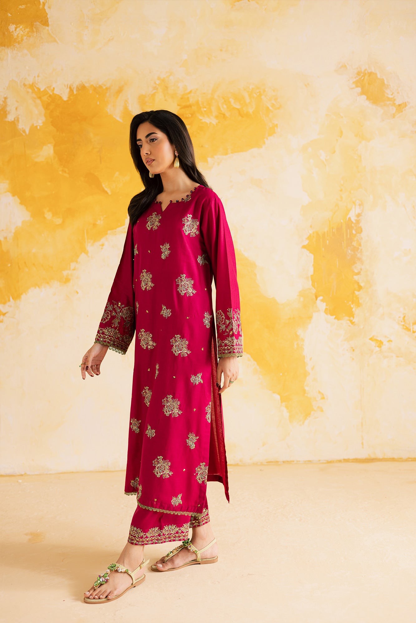 2PC Summer Luxury Embroidered Dress - 1110