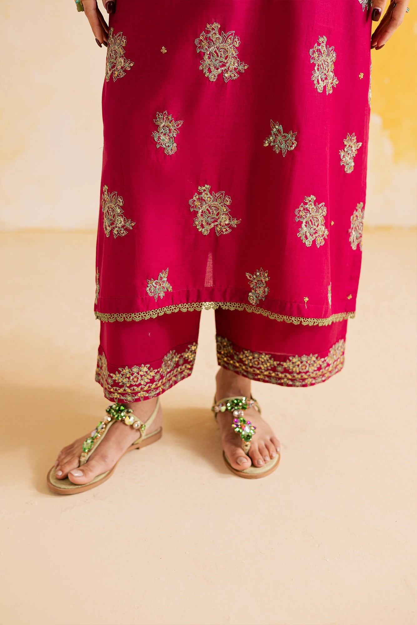 2PC Summer Luxury Embroidered Dress - 1110