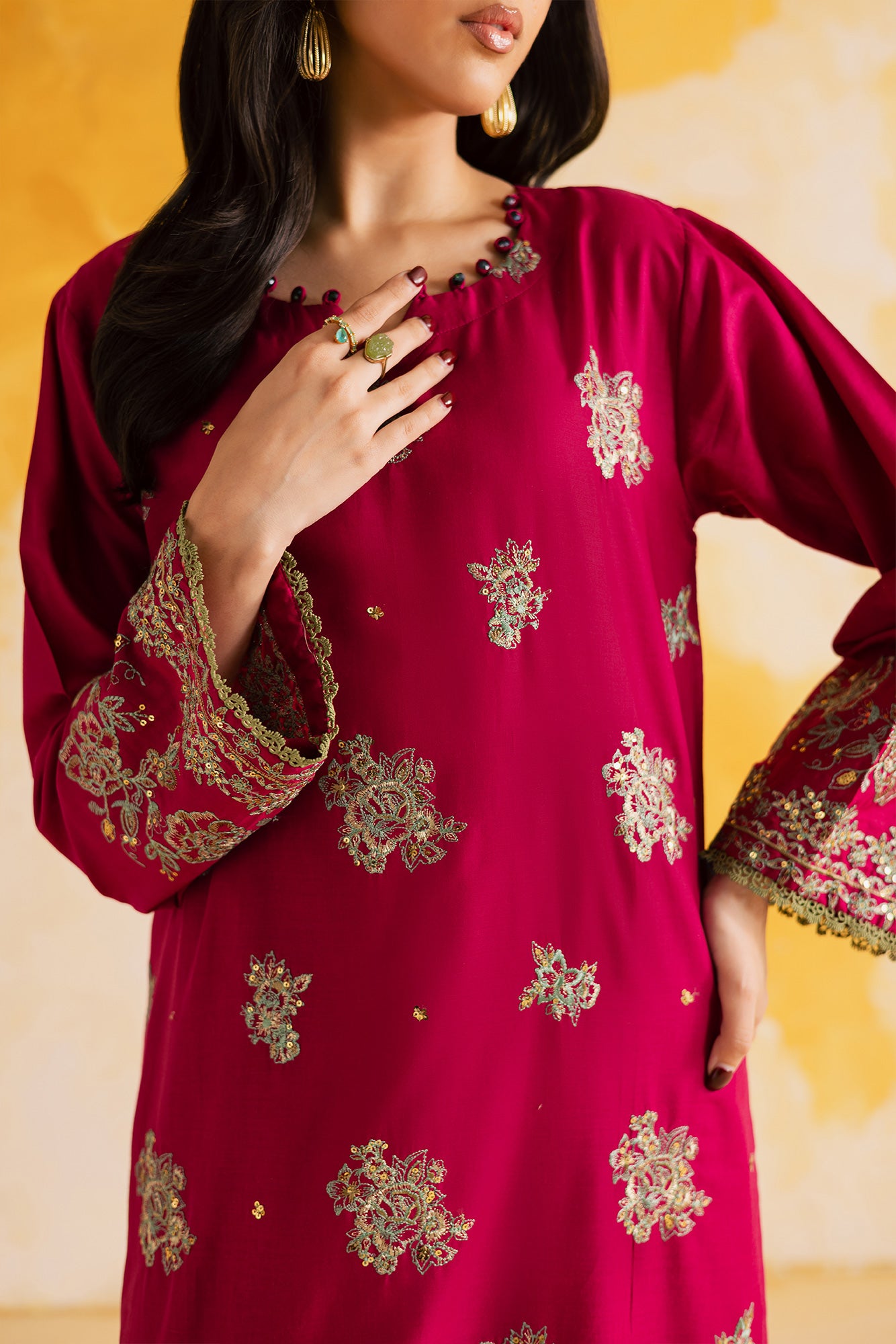 2PC Summer Luxury Embroidered Dress - 1110