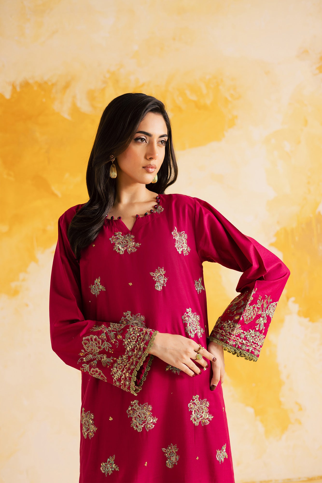 2PC Summer Luxury Embroidered Dress - 1110