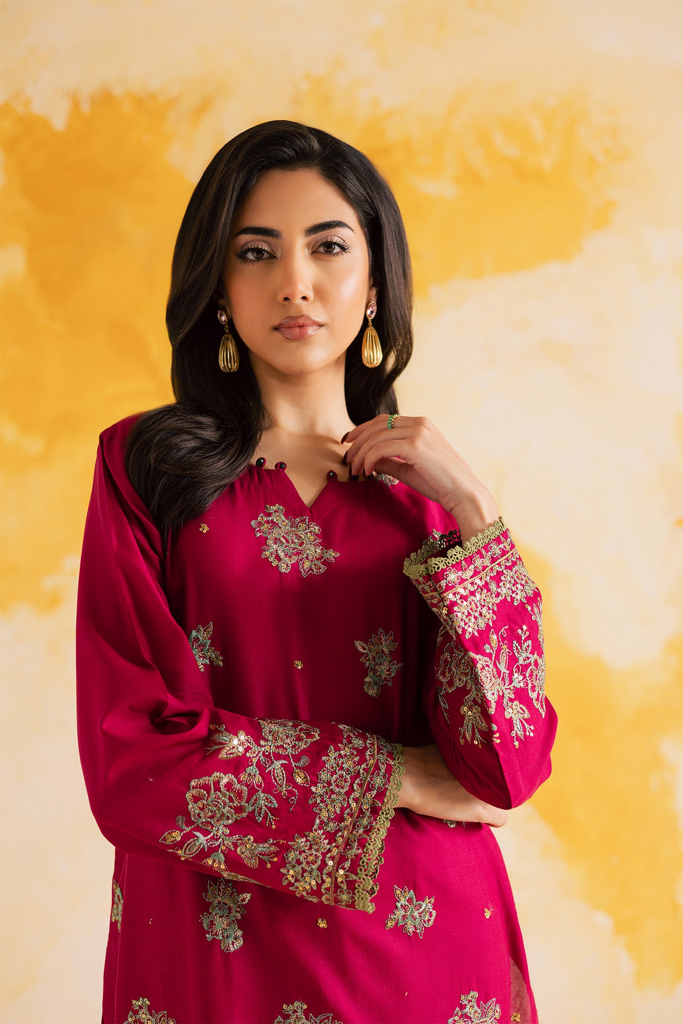 2PC Summer Luxury Embroidered Dress - 1110