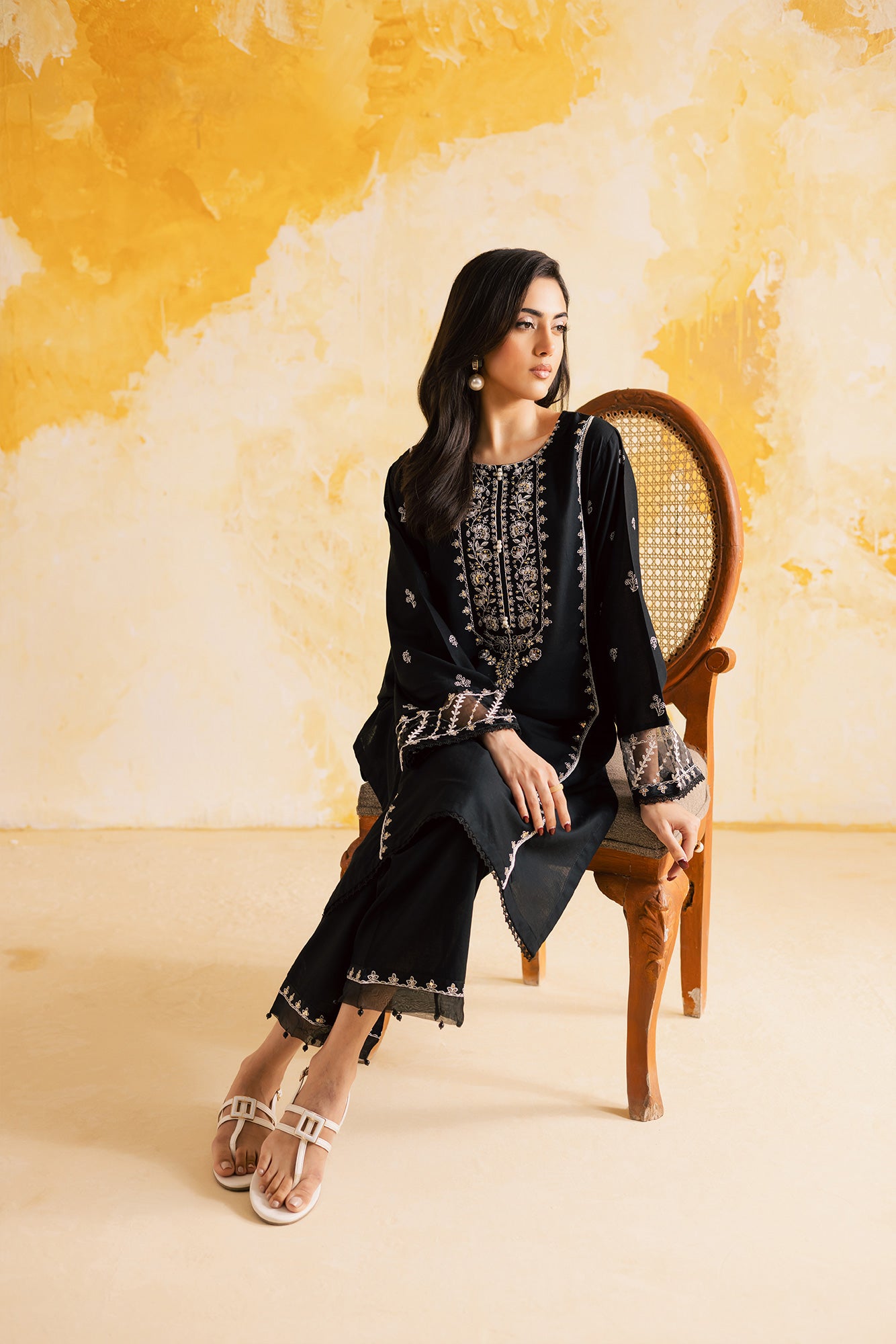 2PC Summer Luxury Embroidered Dress  - 1103