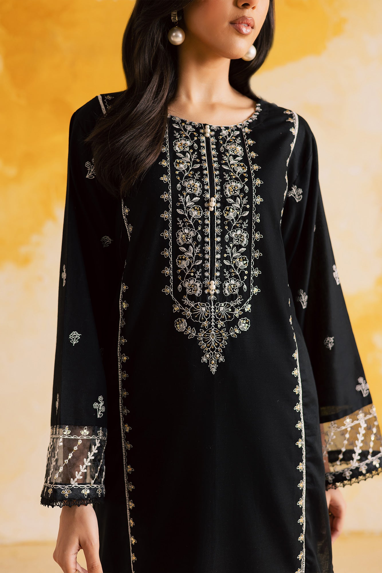2PC Summer Luxury Embroidered Dress  - 1103