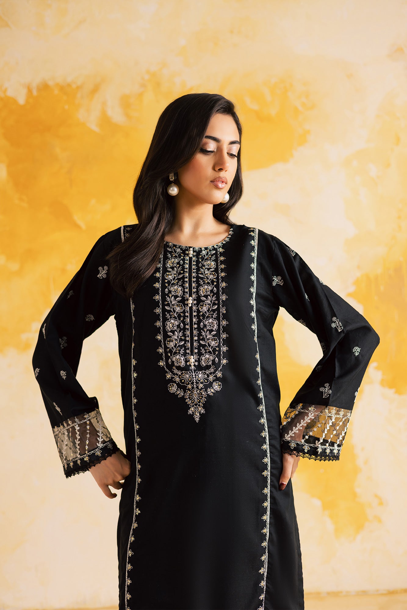 2PC Summer Luxury Embroidered Dress  - 1103