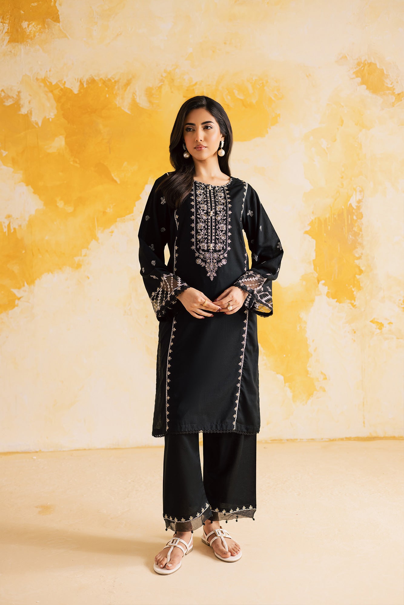 2PC Summer Luxury Embroidered Dress  - 1103