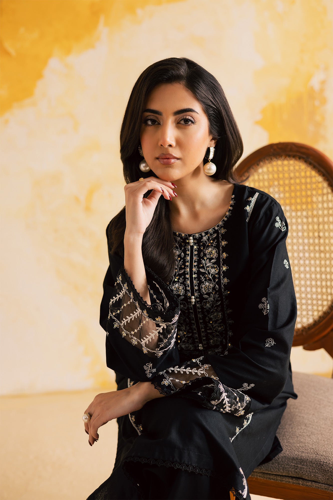 2PC Summer Luxury Embroidered Dress  - 1103