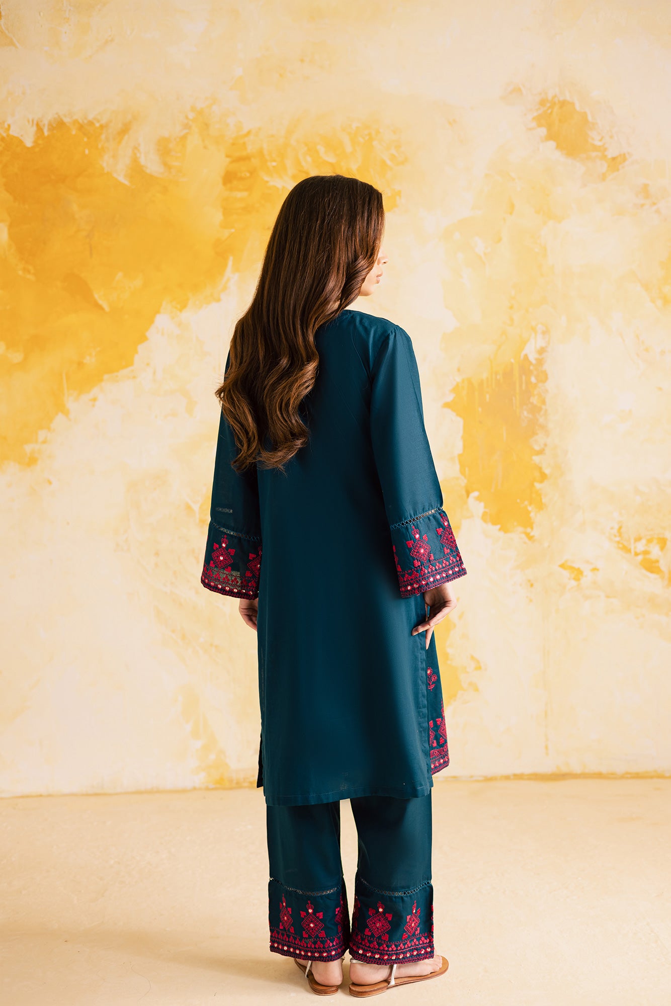 2PC Summer Luxury Embroidered Dress - 1105