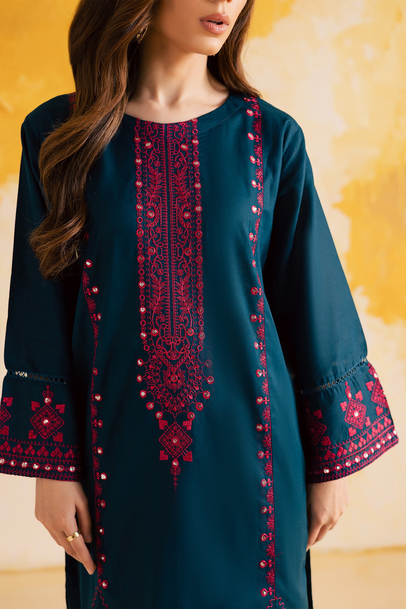2PC Summer Luxury Embroidered Dress - 1105