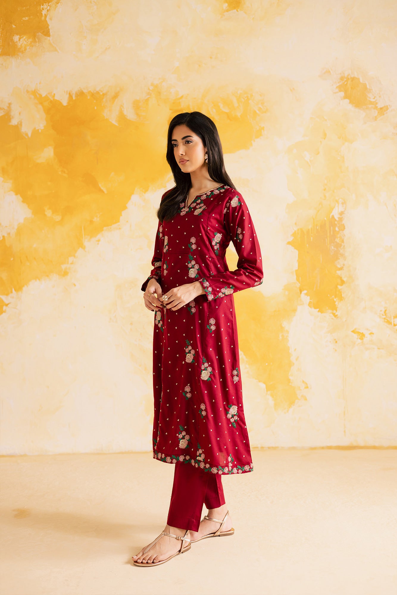 2PC Summer Luxury Embroidered Dress - 1108