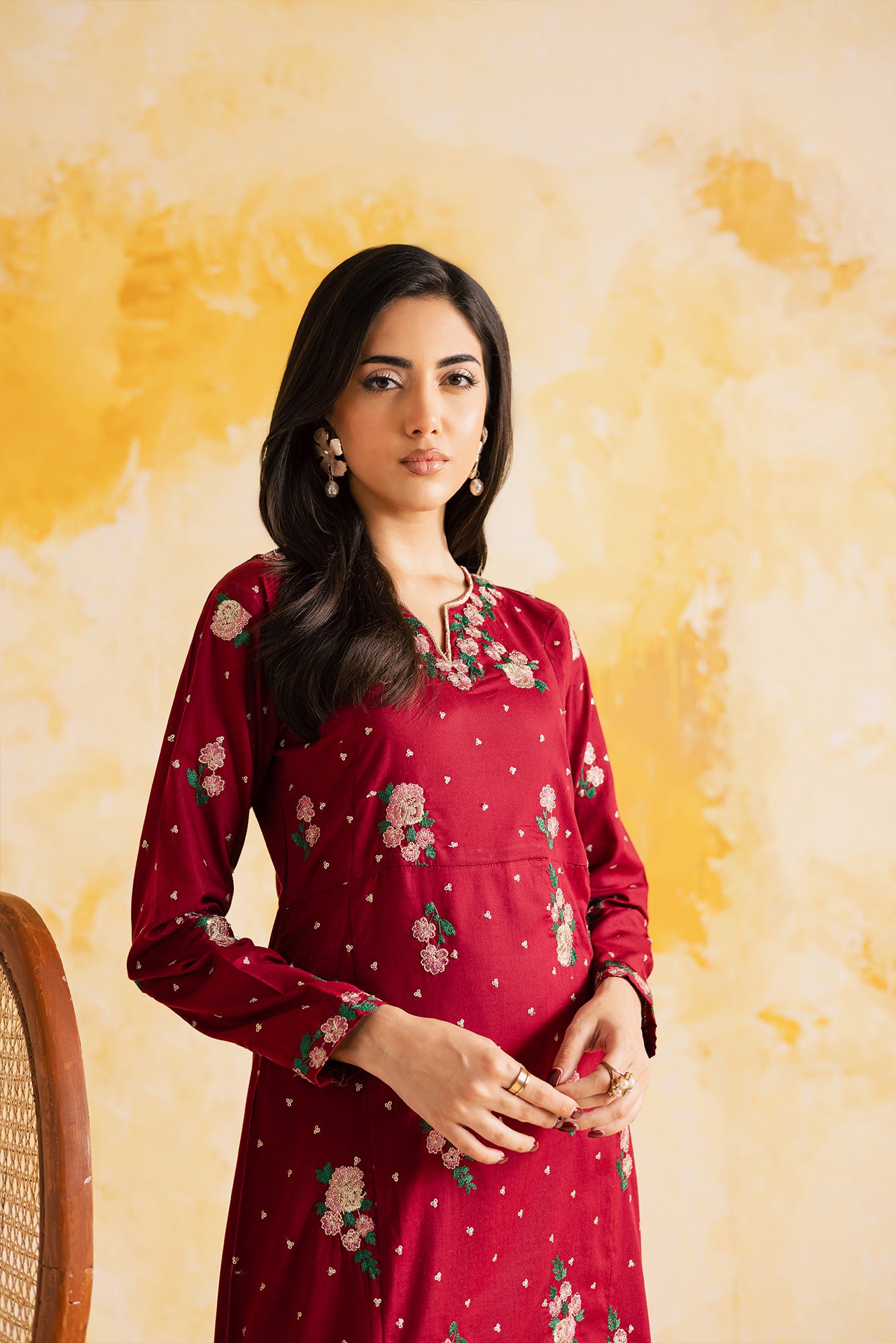 2PC Summer Luxury Embroidered Dress - 1108