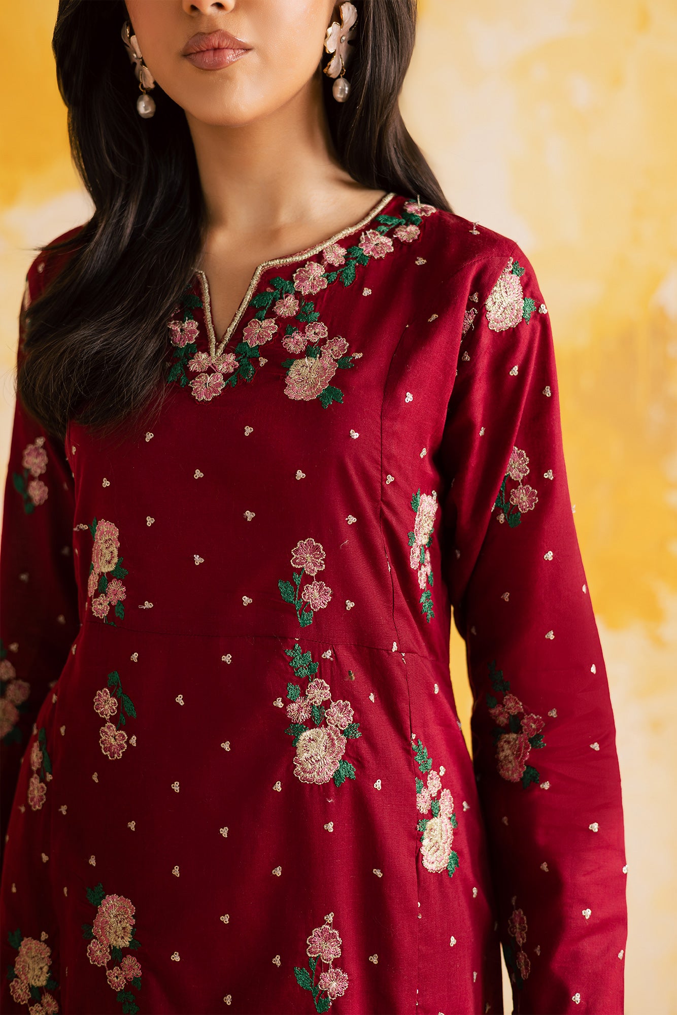 2PC Summer Luxury Embroidered Dress - 1108