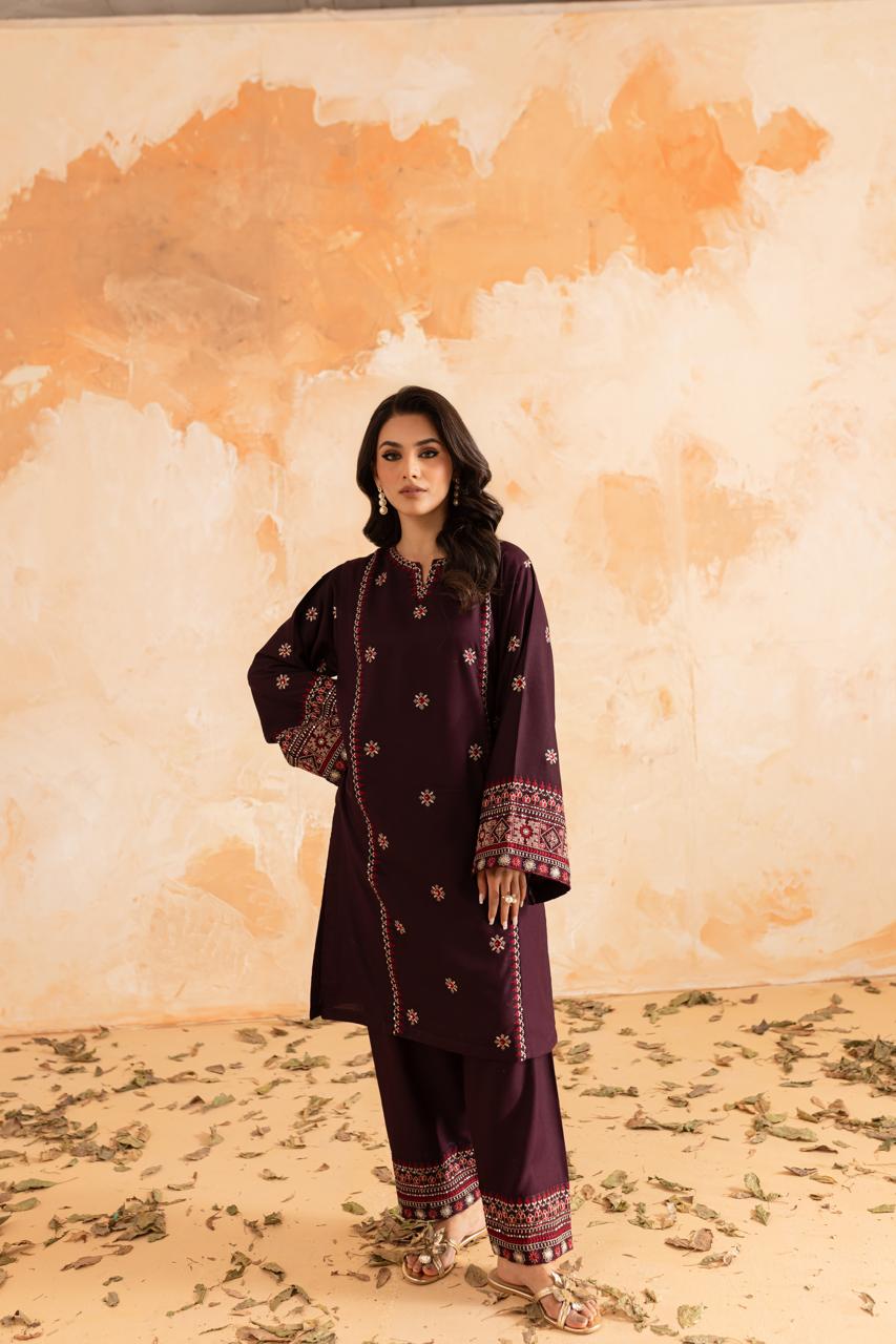 2PC Summer Luxury Embroidered Dress - 1094