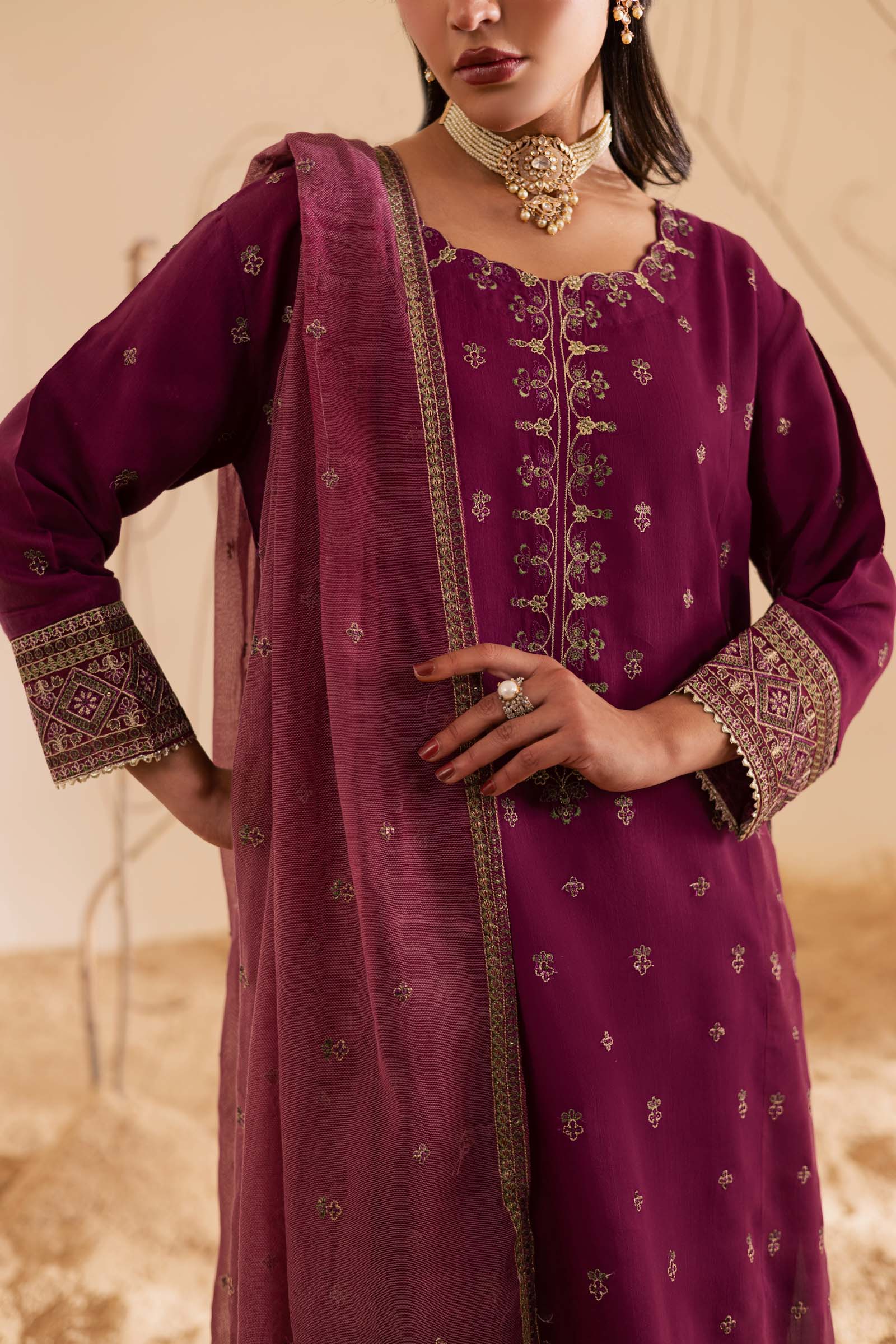 3PC Luxury Embroidered Dress- RSP12