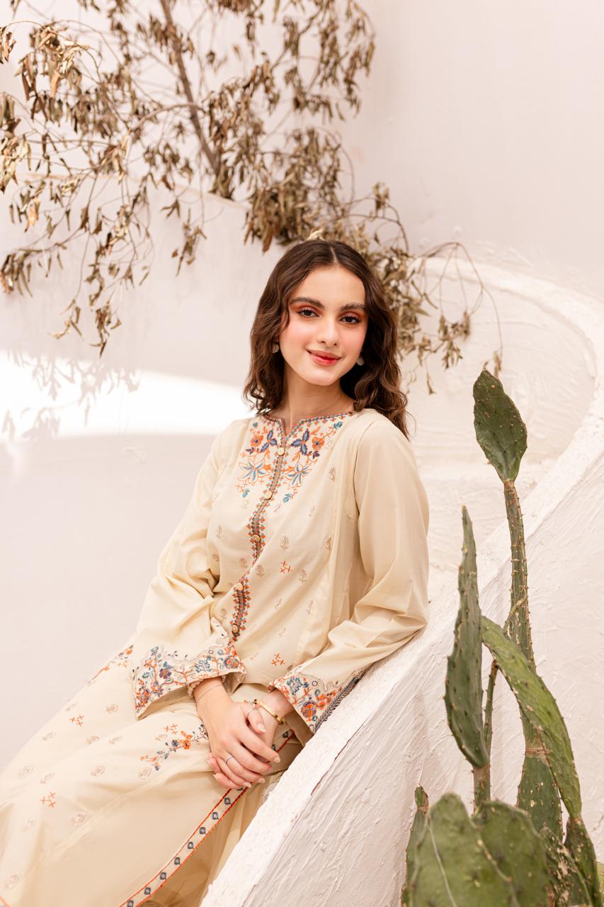 2PC Summer Embroidered Dress-1048