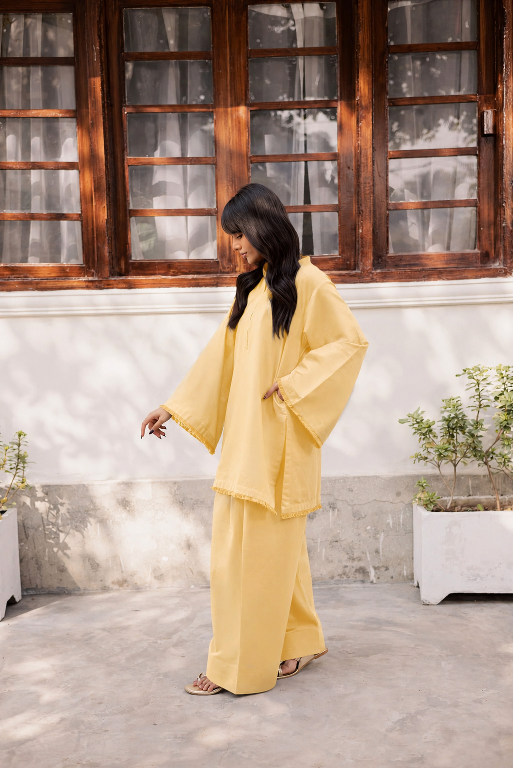 2 PC Lawn Solid FSK 03 – Butter Yellow
