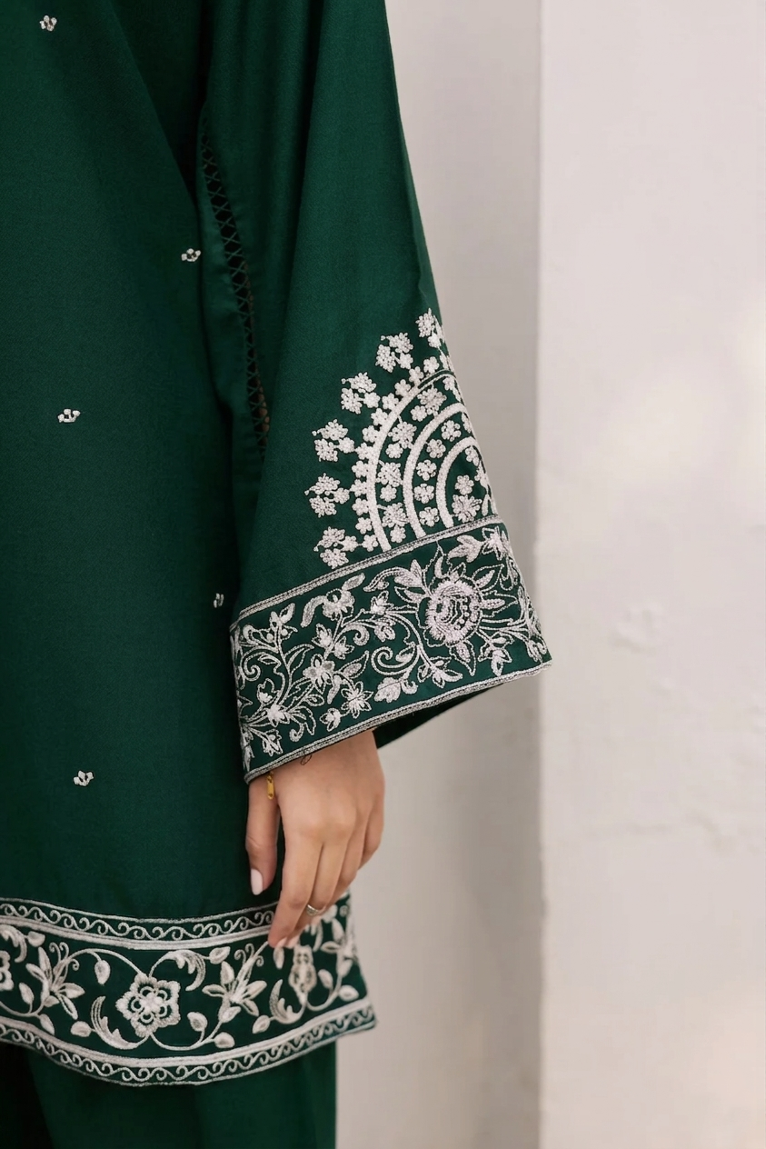 2PC Summer Embroidered Dress - 1216