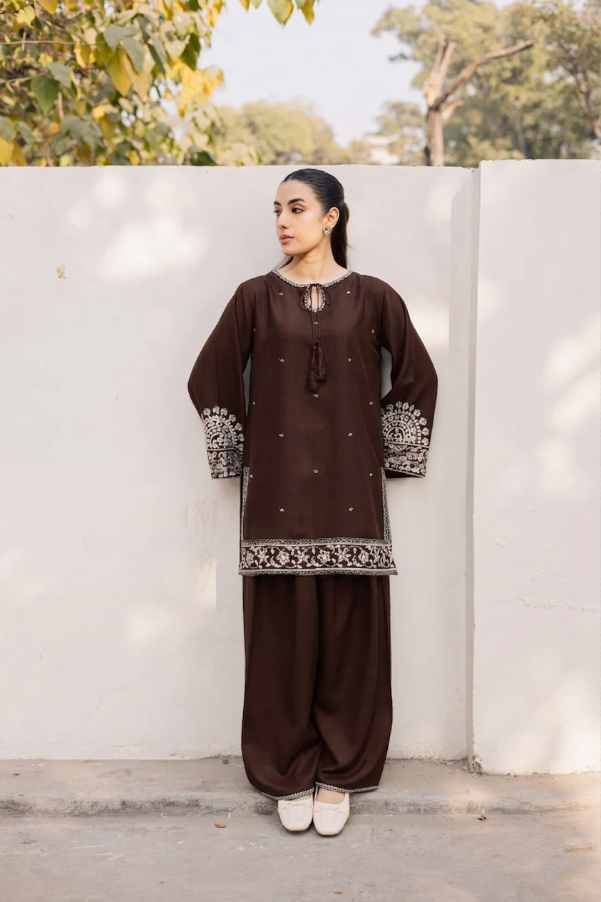 2PC Summer Embroidered Dress - 1215