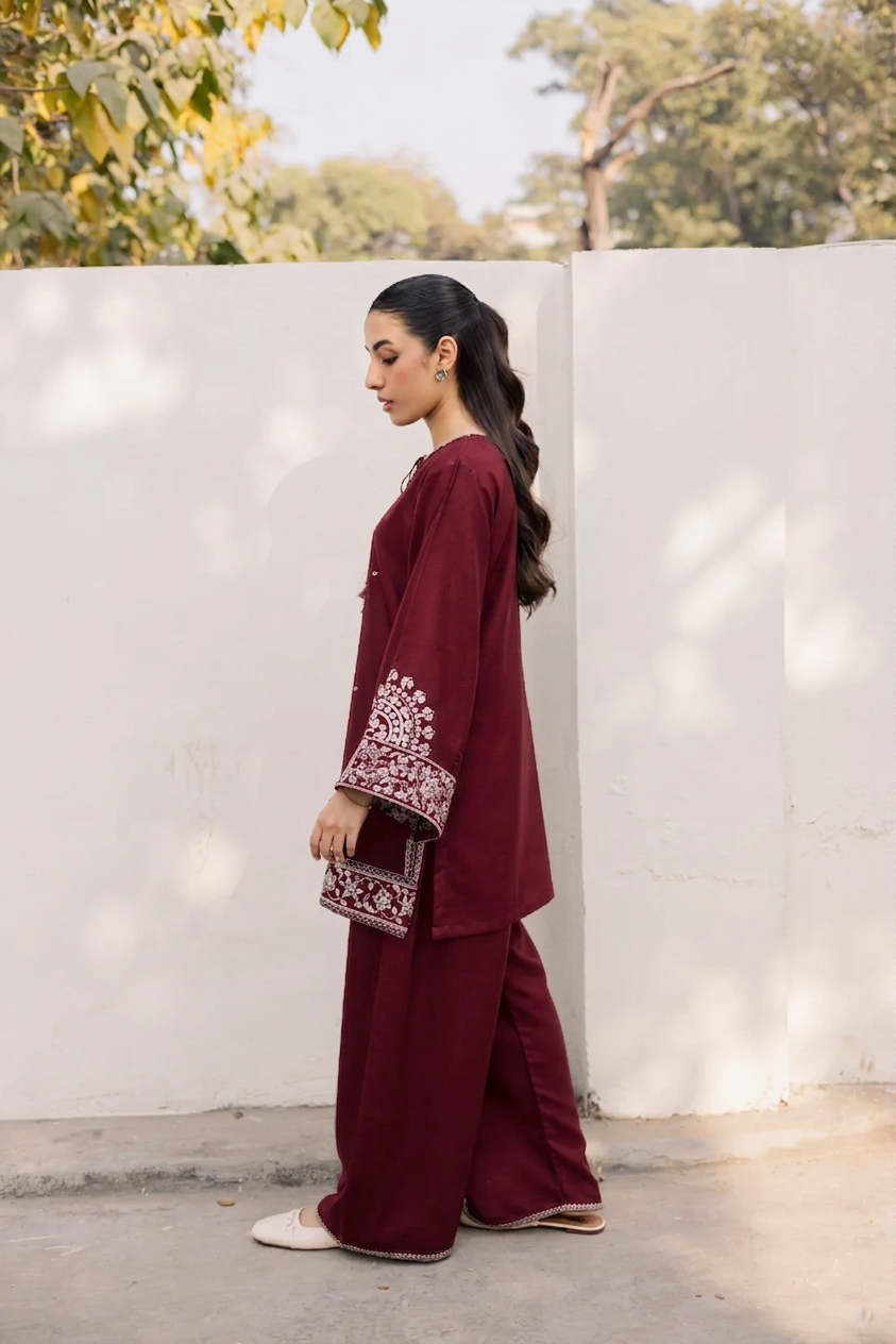 2PC Summer Embroidered Dress - 1217