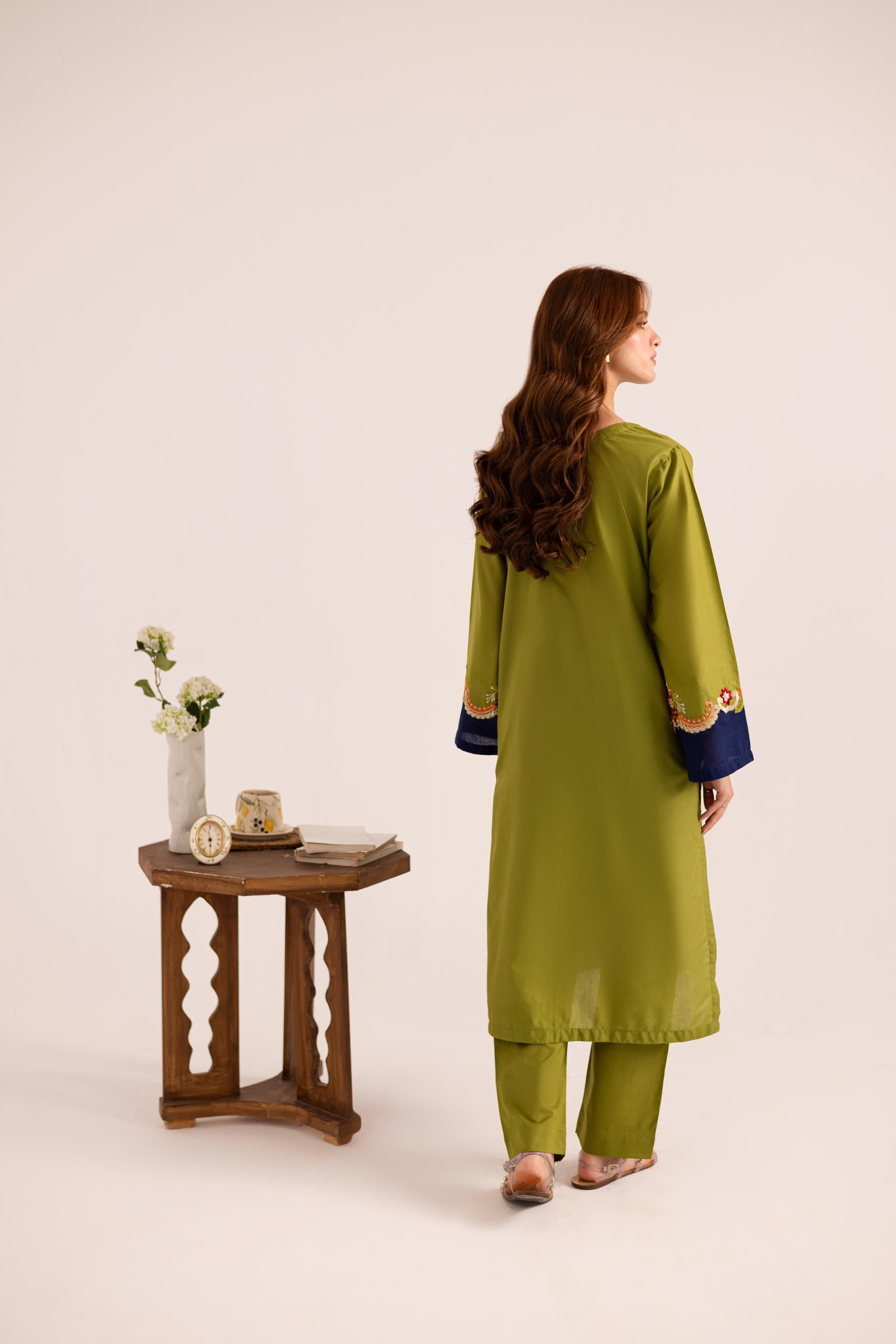 2PC Embroidered Dress - 1143