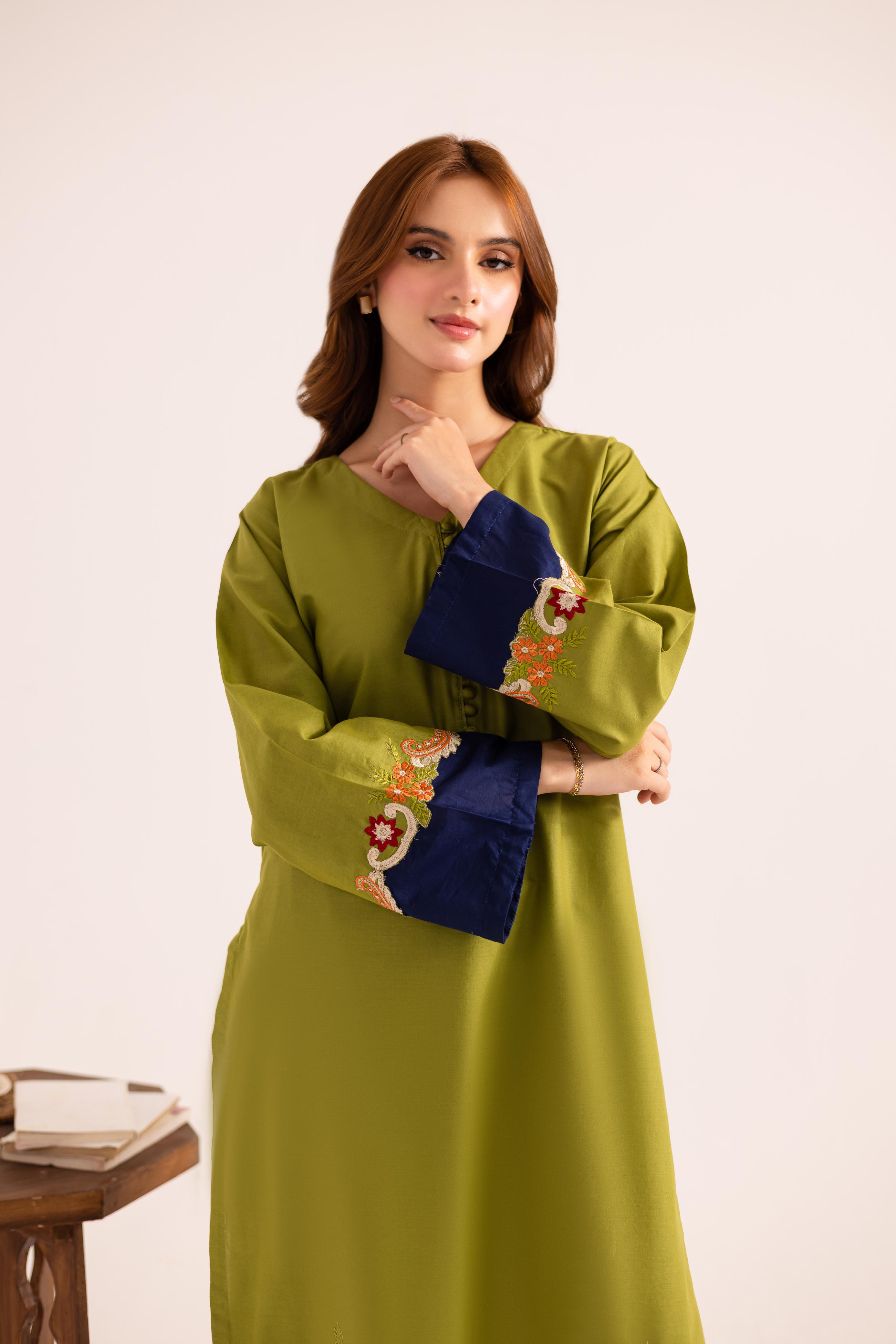 2PC Embroidered Dress - 1143