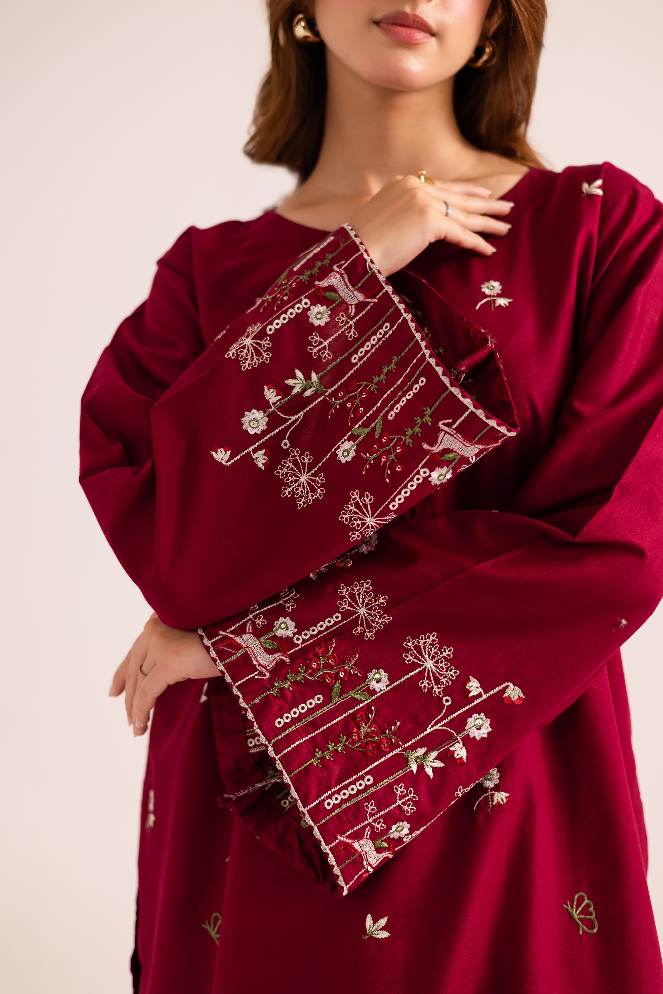 2PC Embroidered Dress - 1146