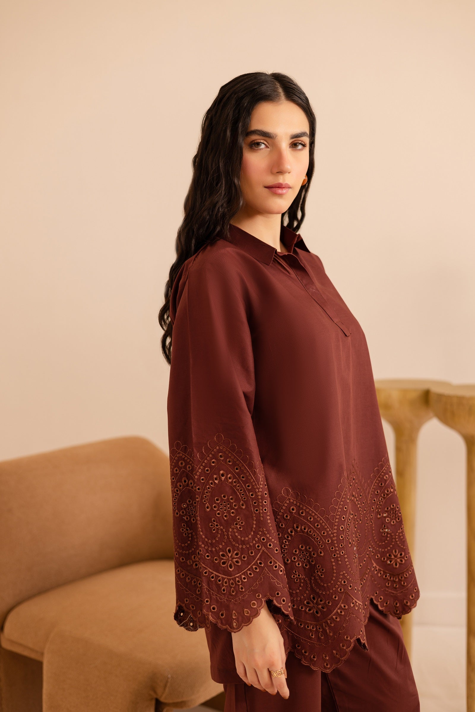 Schiffli Embroidered Co-Ord - 1154