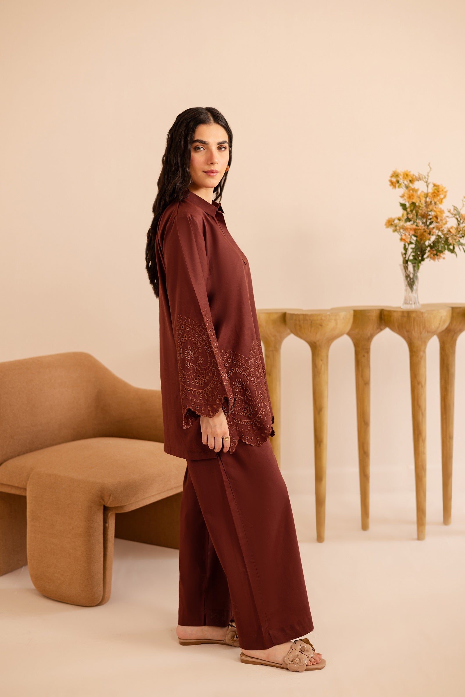 Schiffli Embroidered Co-Ord - 1154