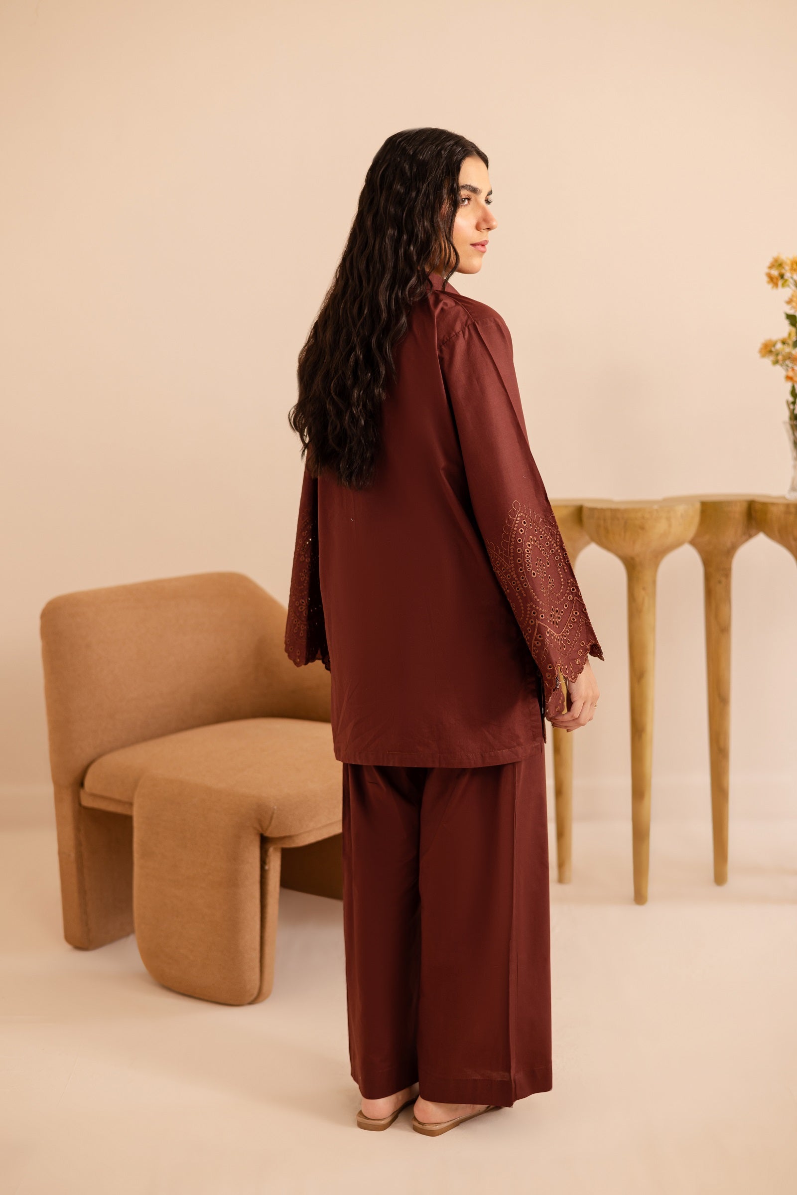 Schiffli Embroidered Co-Ord - 1154
