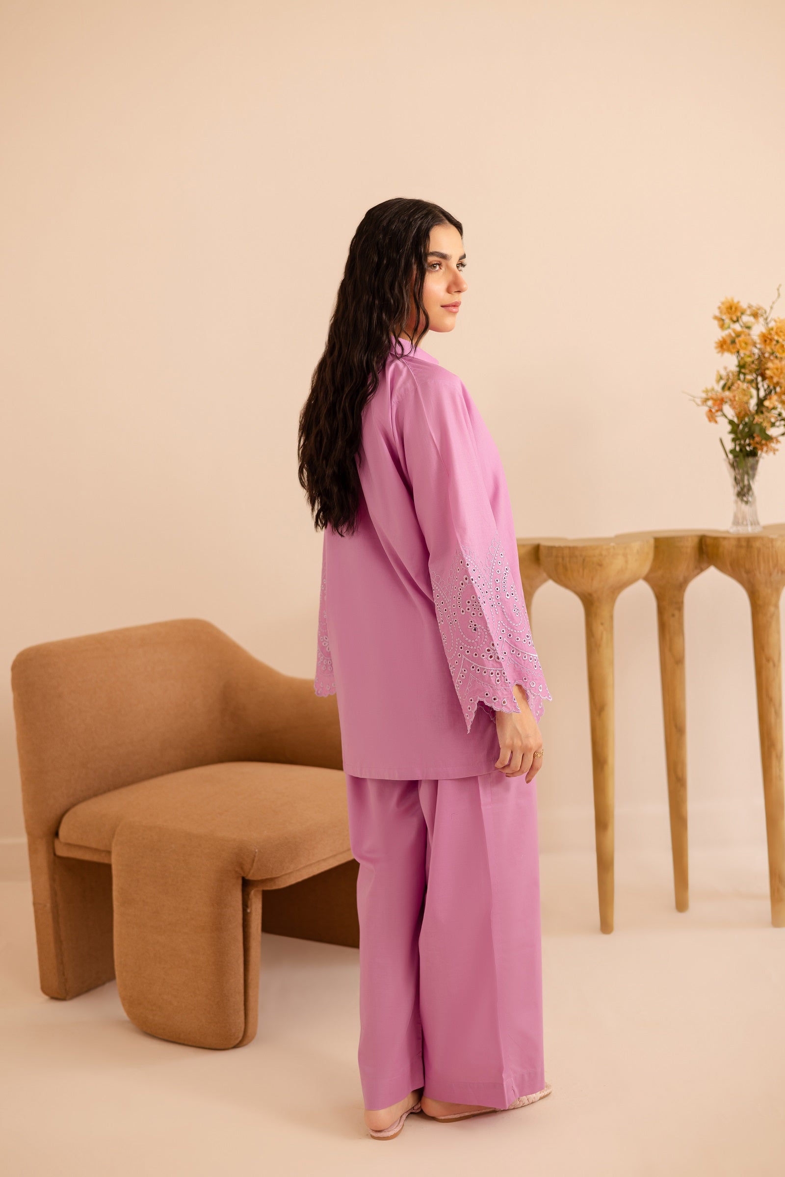 Schiffli Embroidered Co-Ord - 1155