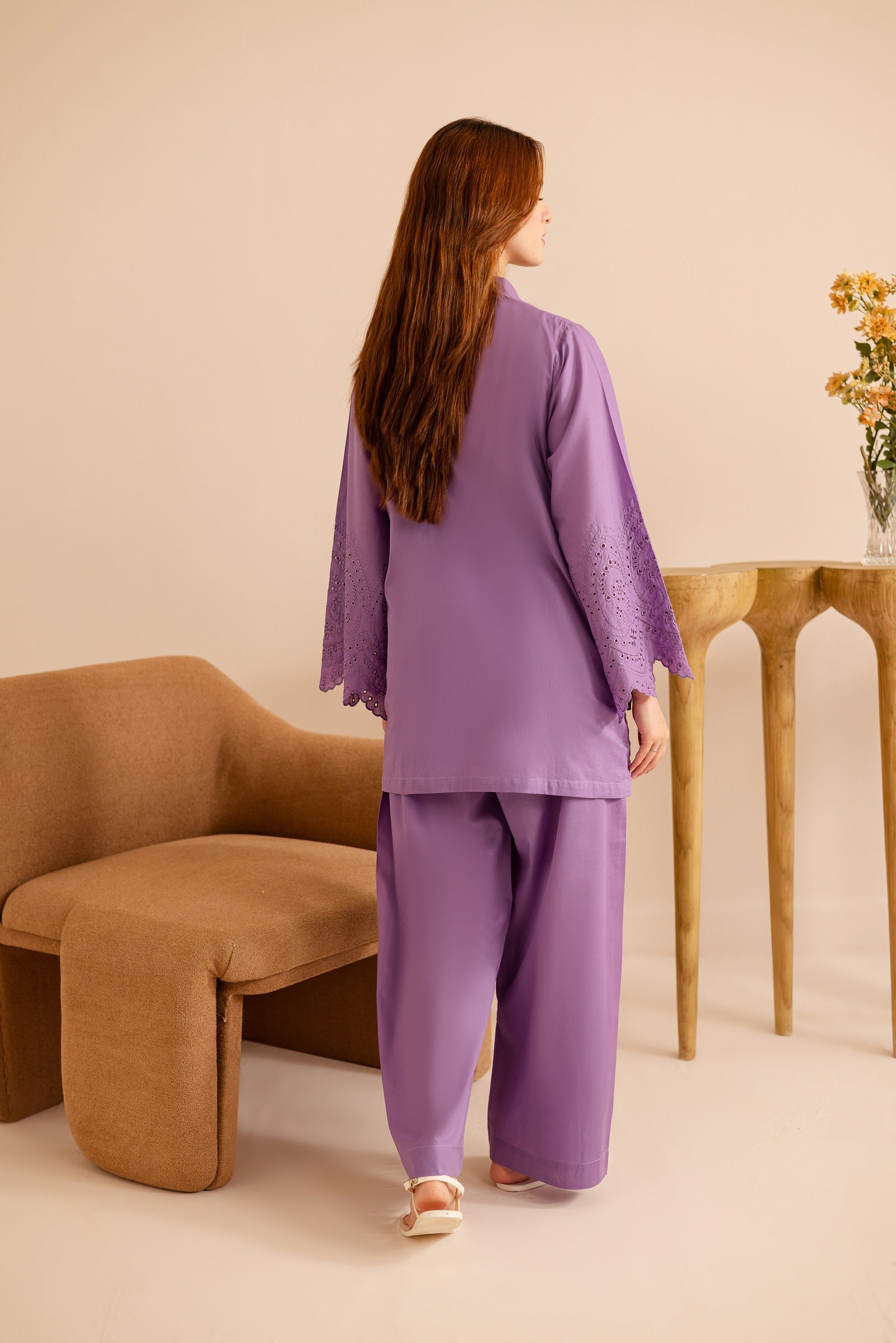 Schiffli Embroidered Co-Ord - 1156