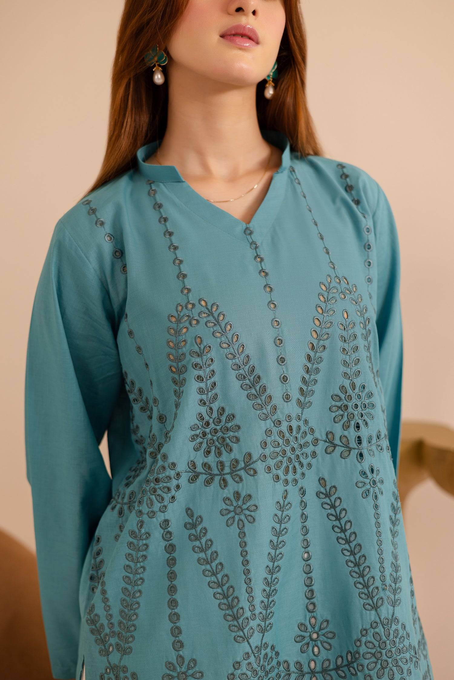 Summer Schiffli Embroidered Co-Ord - 1163-D.SBL