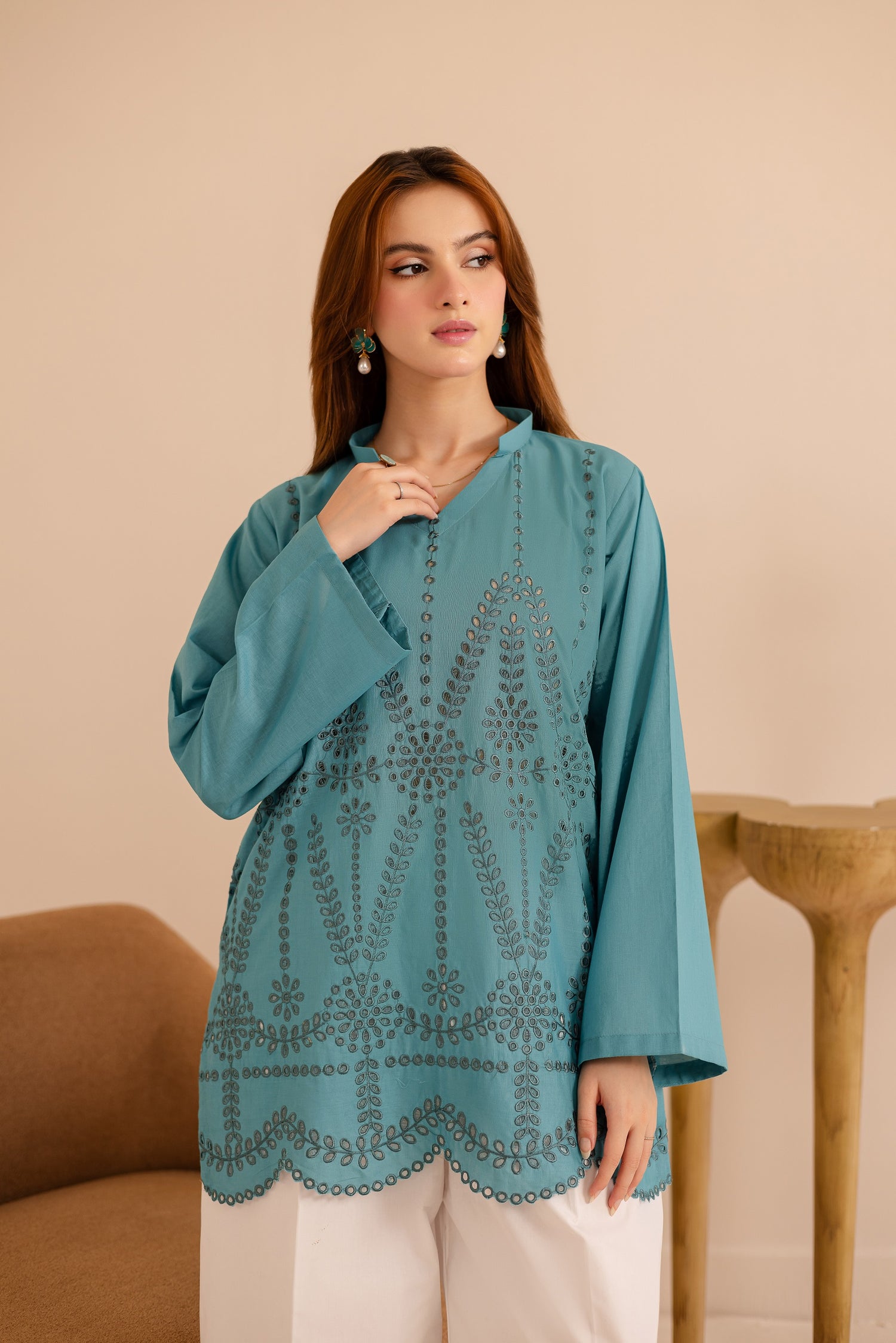 Summer Schiffli Embroidered Co-Ord - 1163-D.SBL
