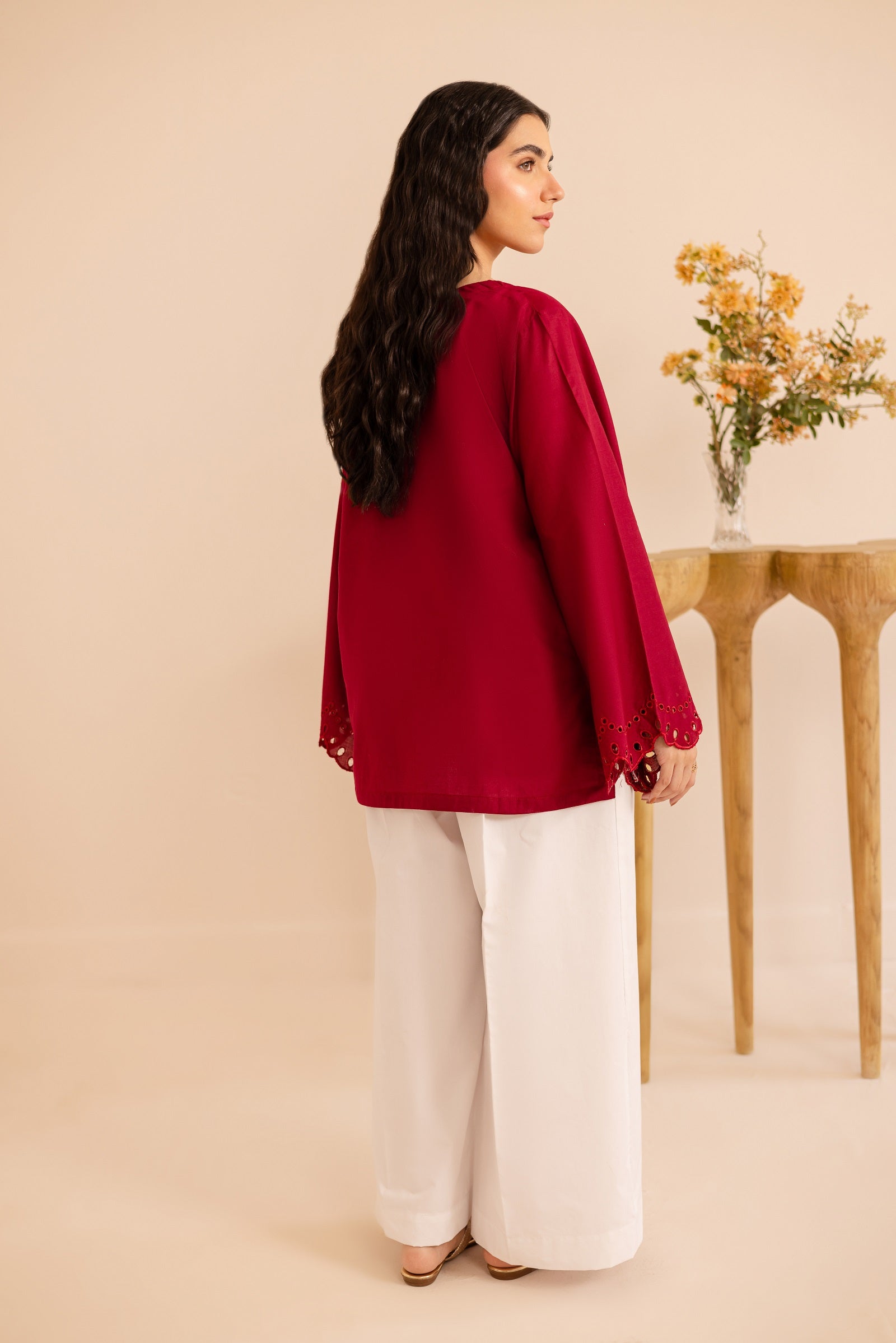 Schiffli Embroidered Co-Ord - 1172-MRN