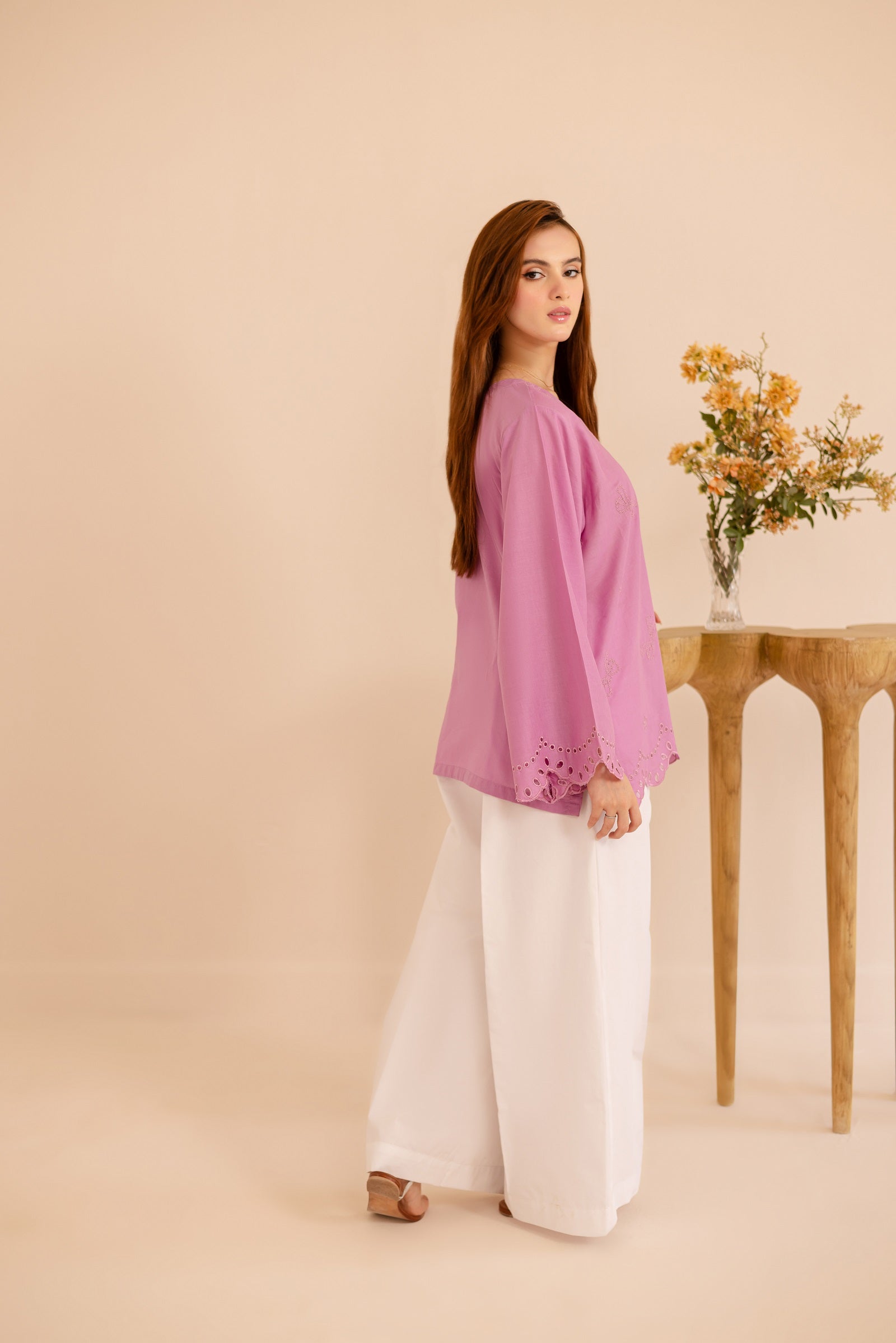 Schiffli Embroidered Co-Ord - 1174-L.LIL