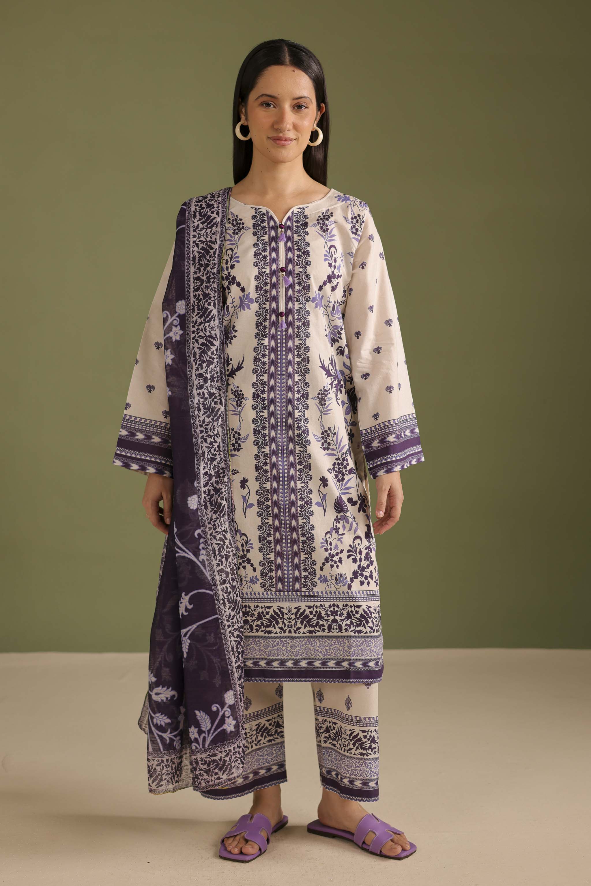 3PC Printed Lawn Suit - 42719