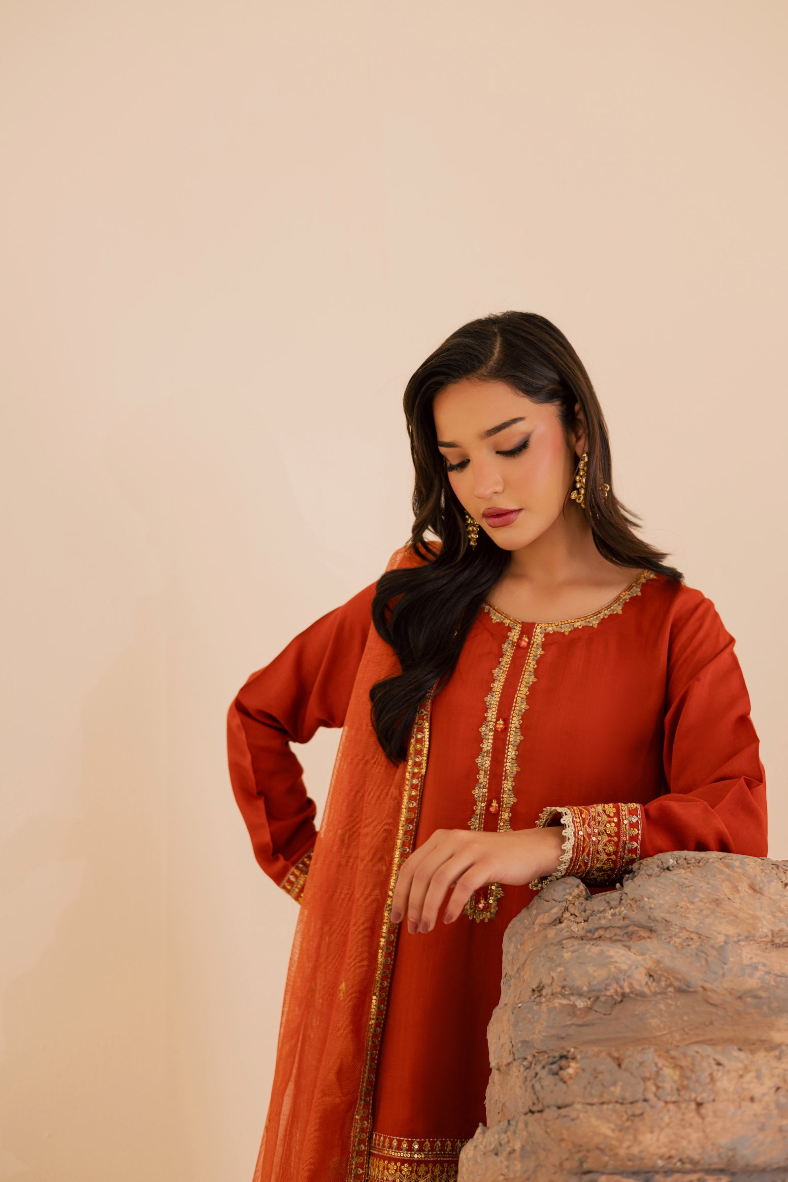 3PC Luxury Embroidered Dress- RSR11