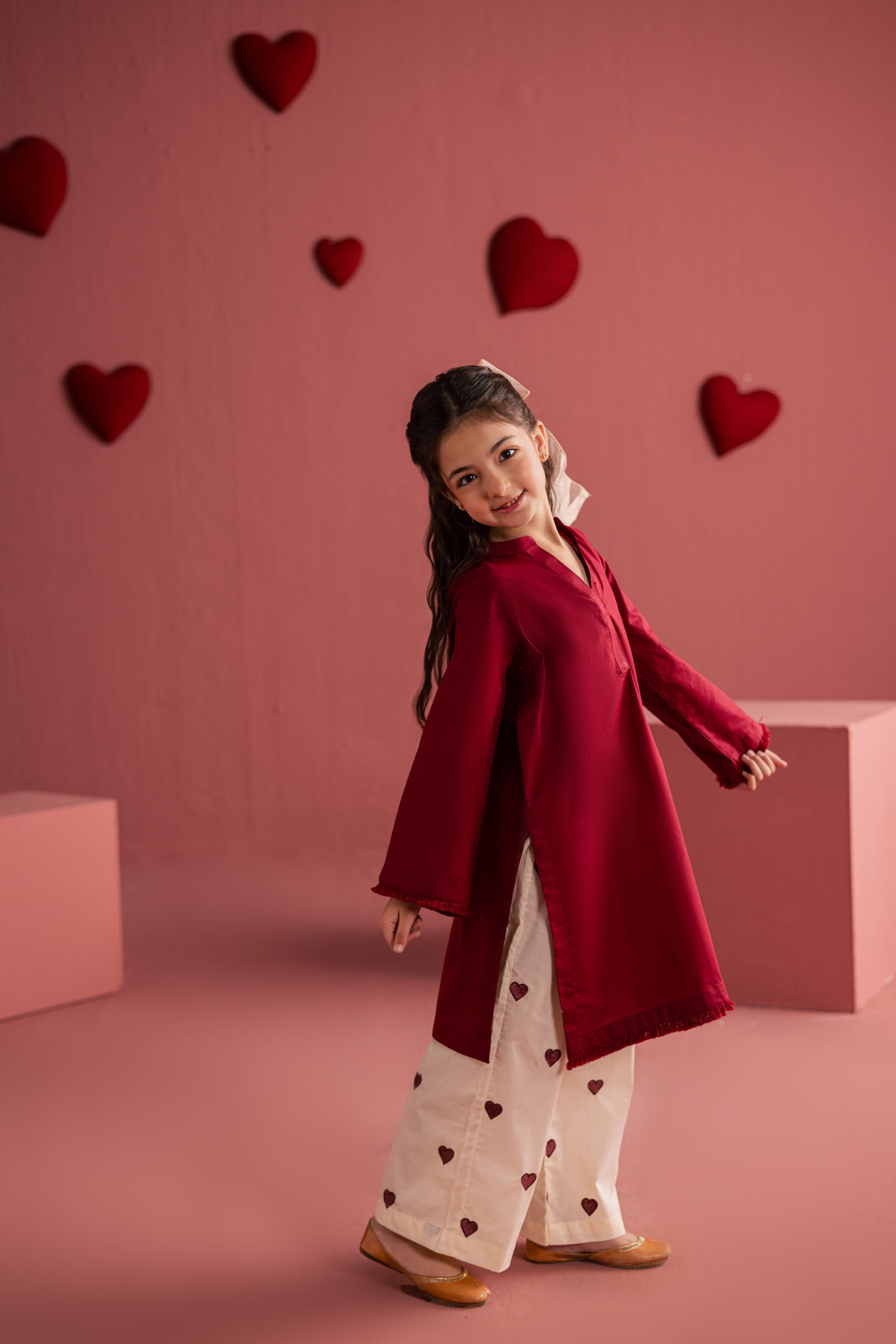 Kids 2PC Lawn Embroidered MSK 05 – Maroon