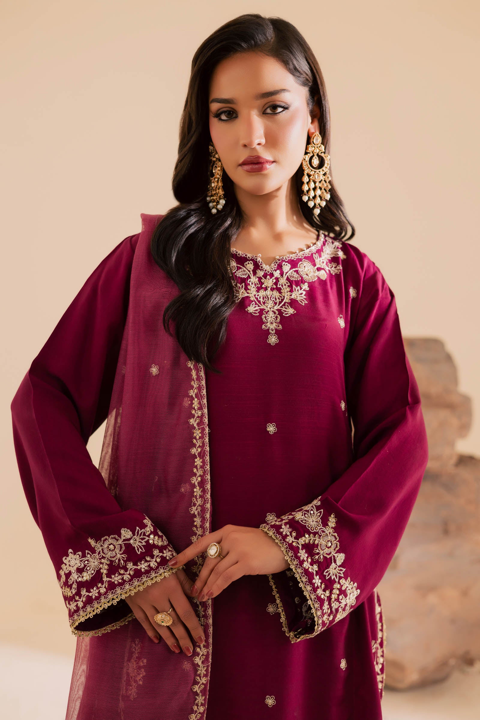 3PC Luxury Embroidered Dress- RSDP14