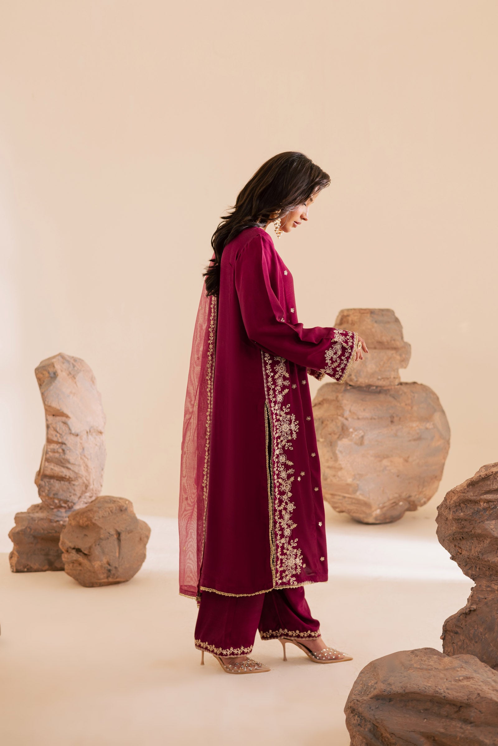 3PC Luxury Embroidered Dress- RSDP14