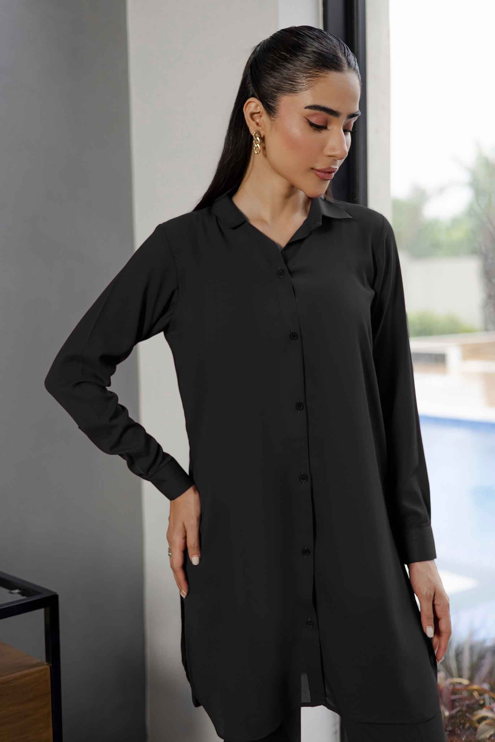 Solid 2PC Dress - SP-07 Black