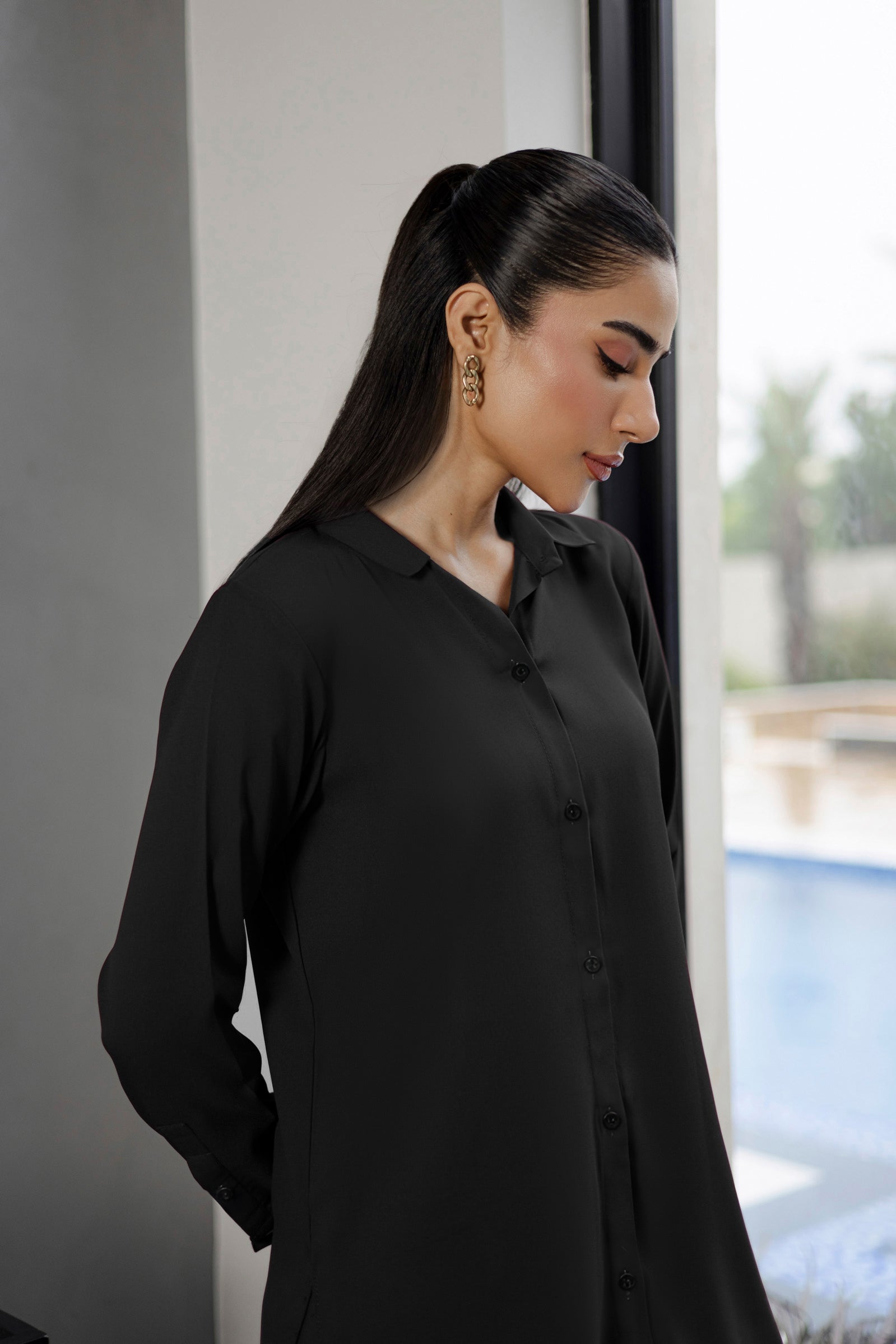 Solid 2PC Dress - SP-07 Black