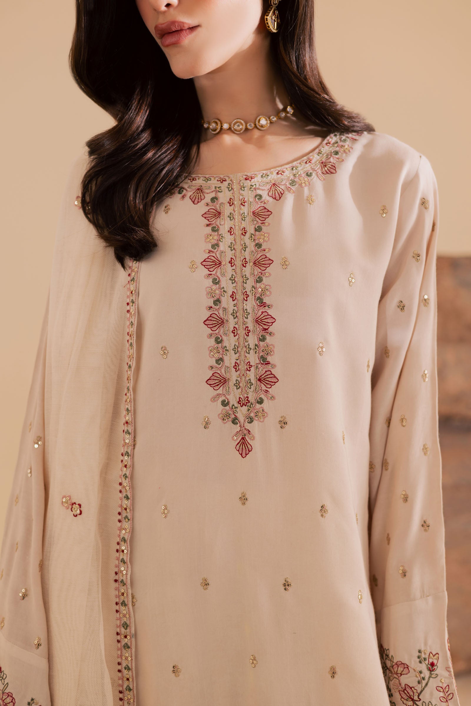 3PC Luxury Embroidered Dress- RSC08