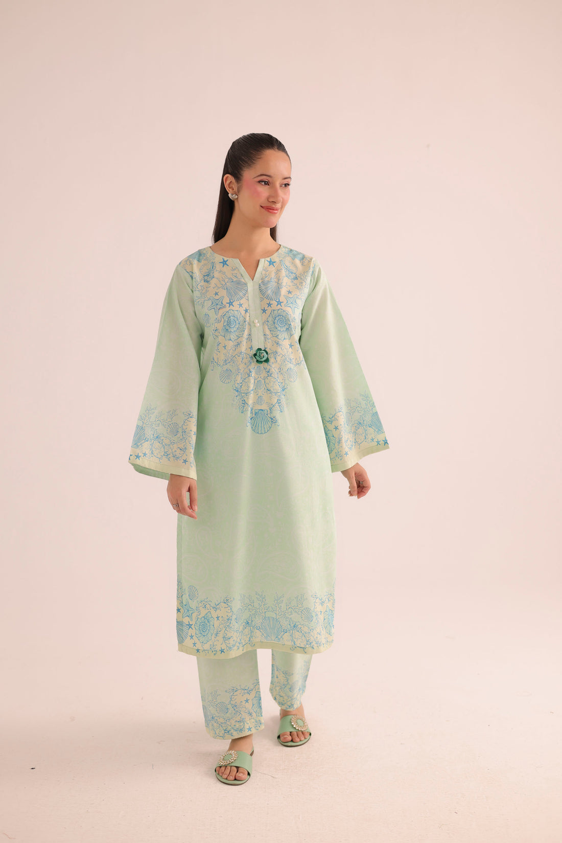 2PC Summer Lawn Dress- PRT L42955