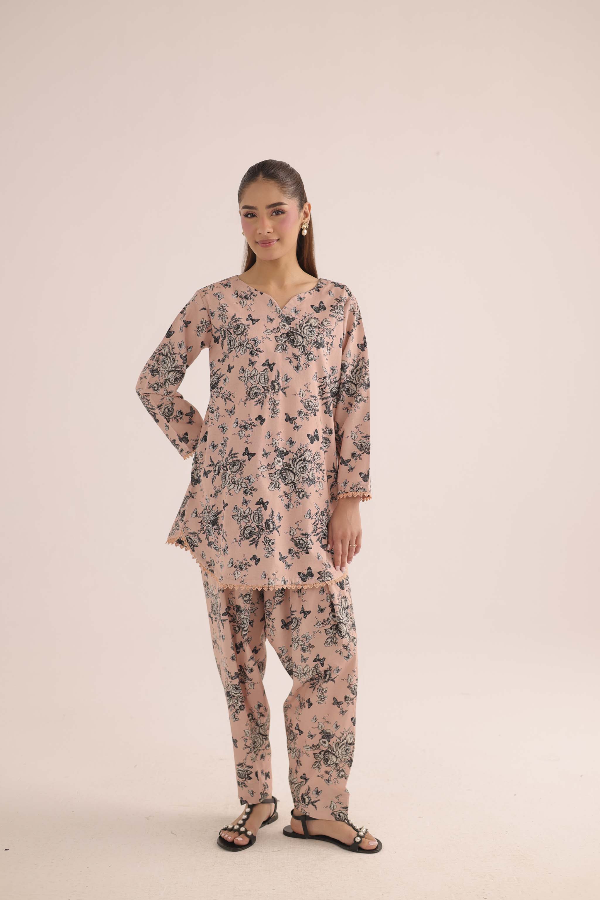 2PC Summer Lawn Dress- PRT L42967