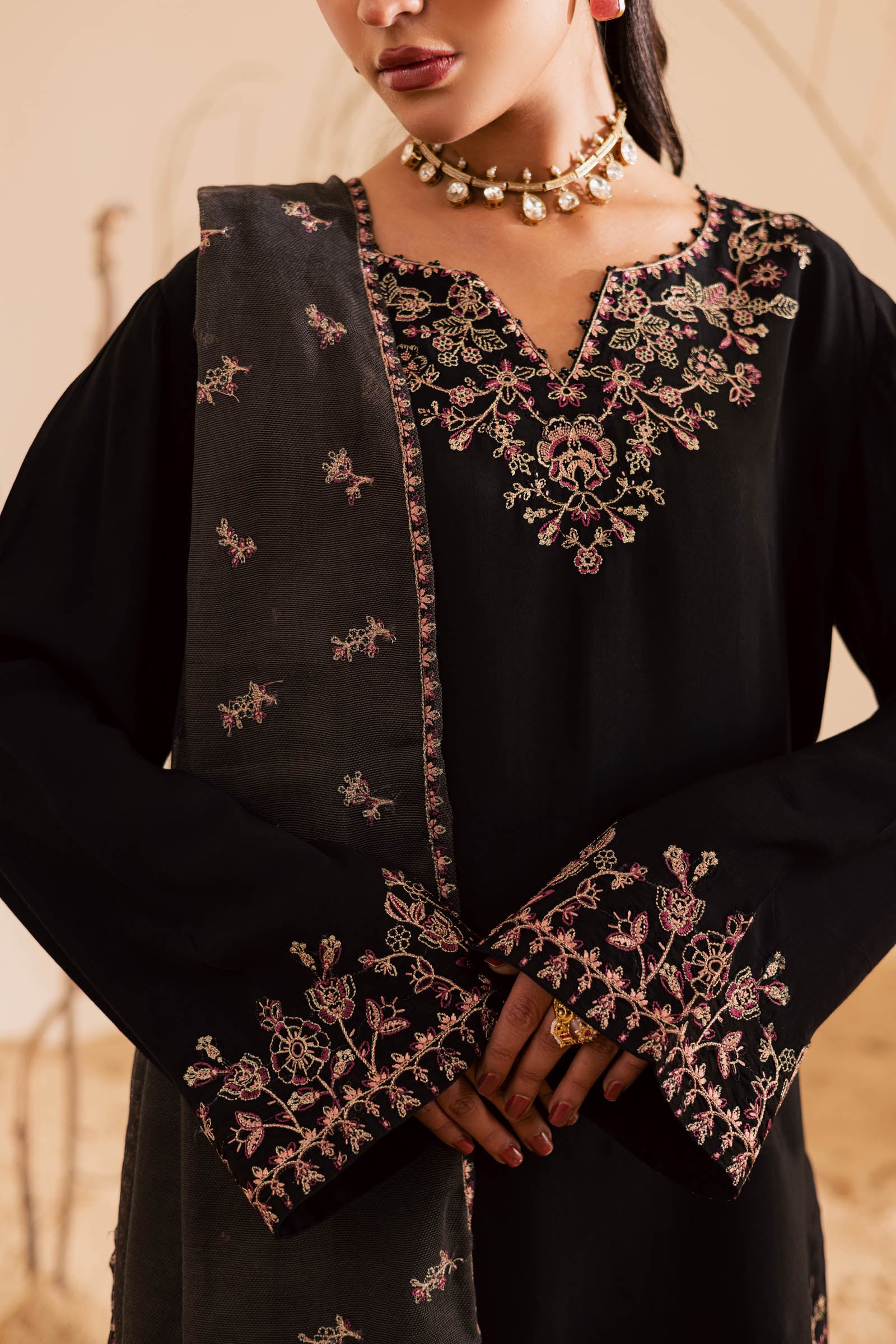 3PC Luxury Embroidered Dress- RSB10